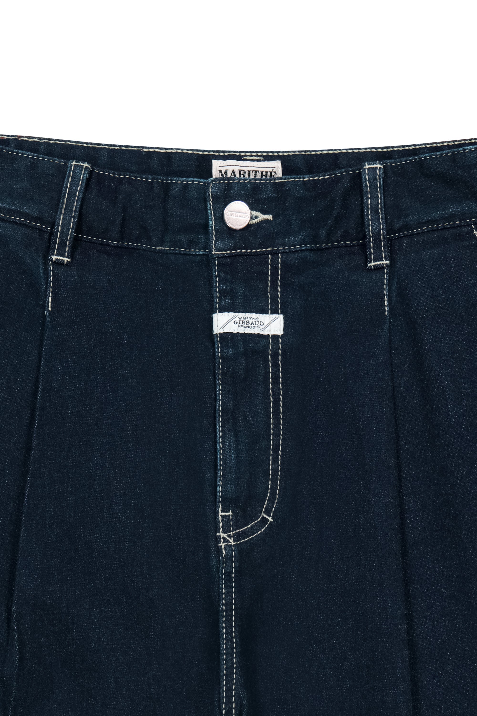 M Low-Waist Wide Denim Pants Dark Blue