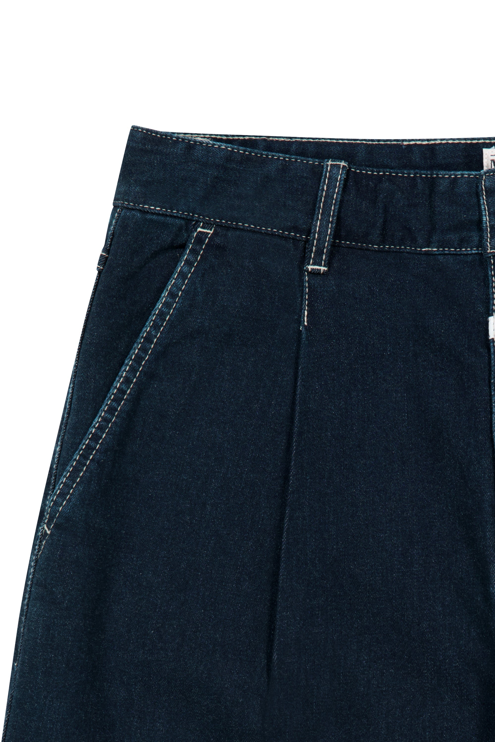 M Low-Waist Wide Denim Pants Dark Blue