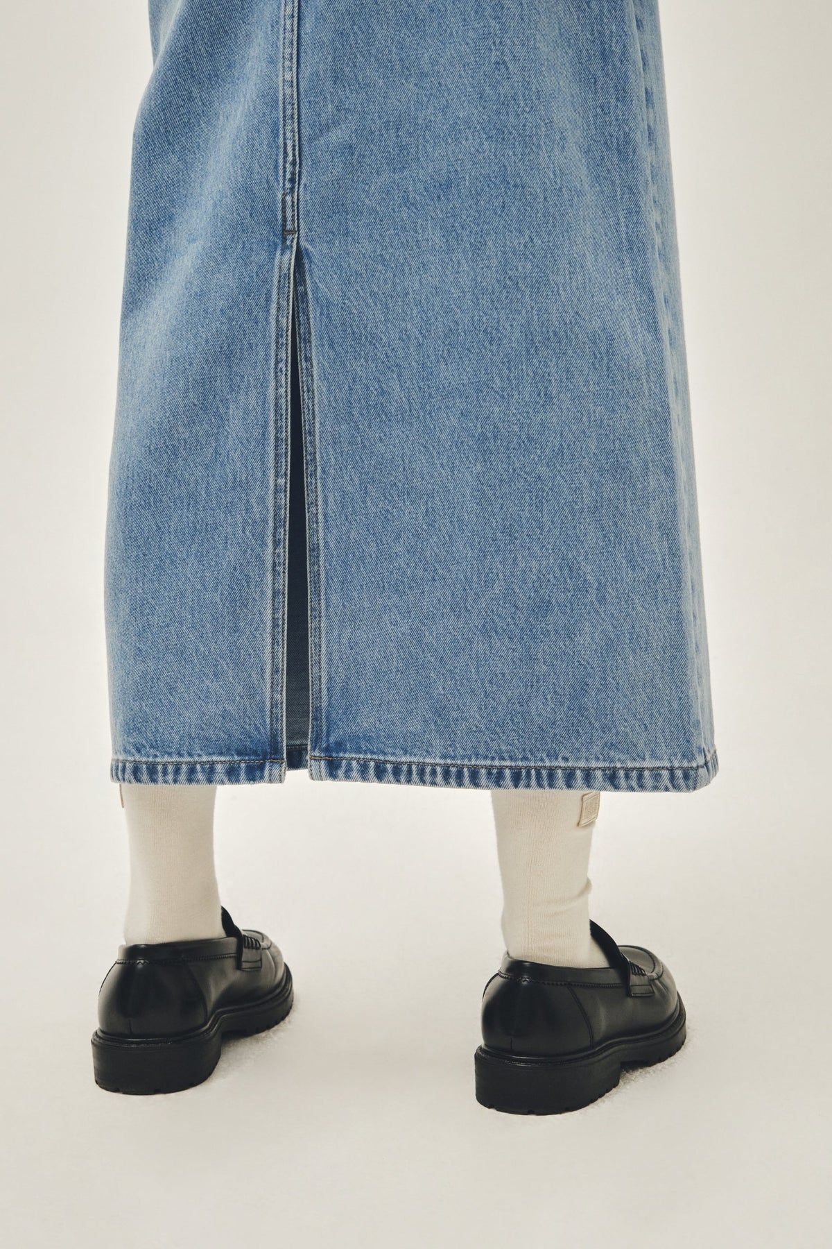 W Denim Maxi Skirt Light Blue