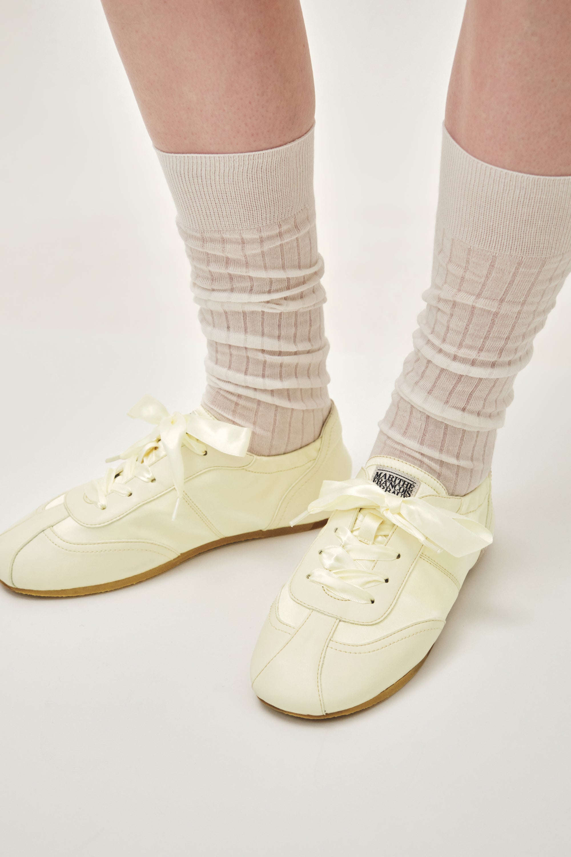 W Lace-Up Foldable Sneakers Ivory