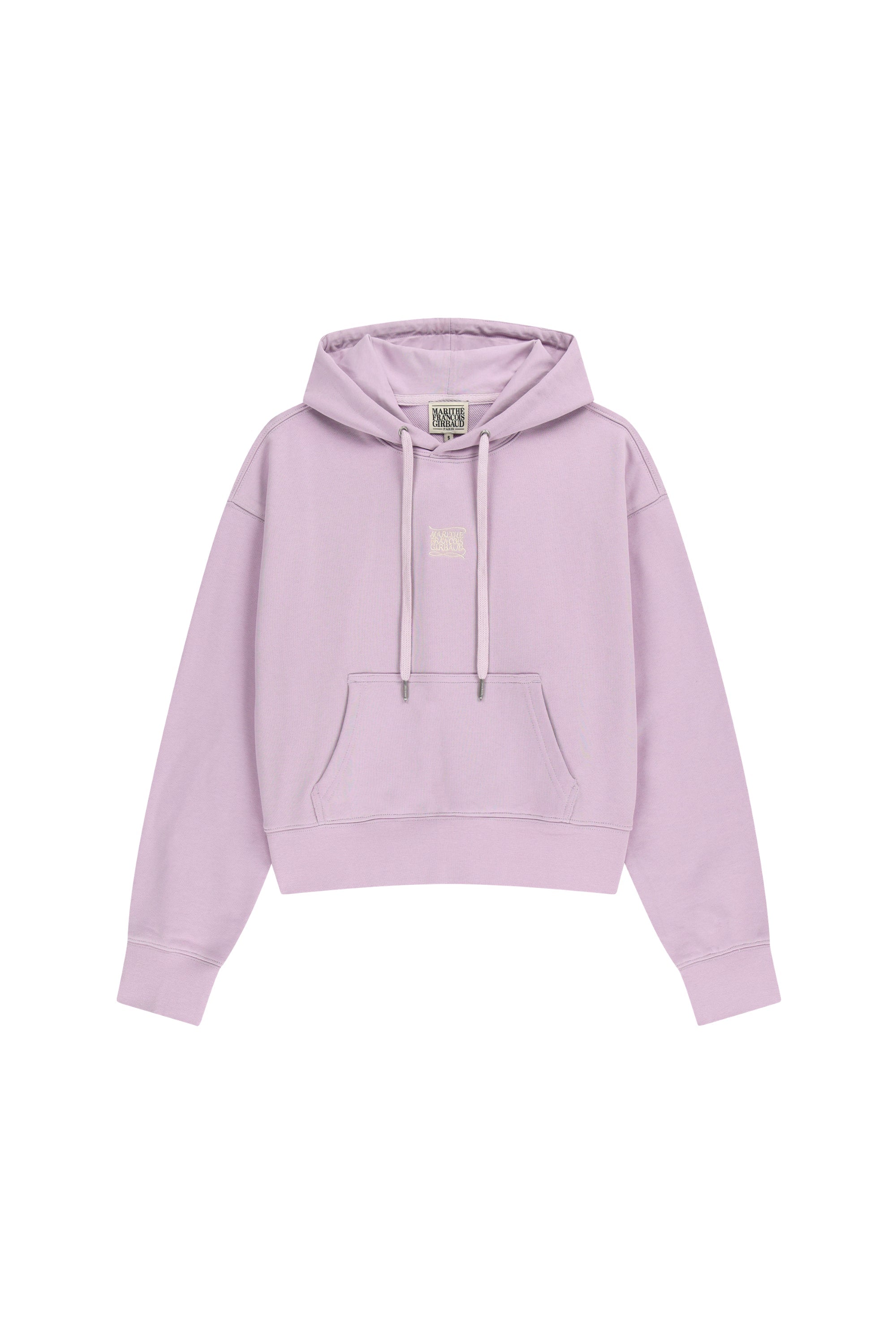 W Small Classic Logo Crop Hoodie Lavender
