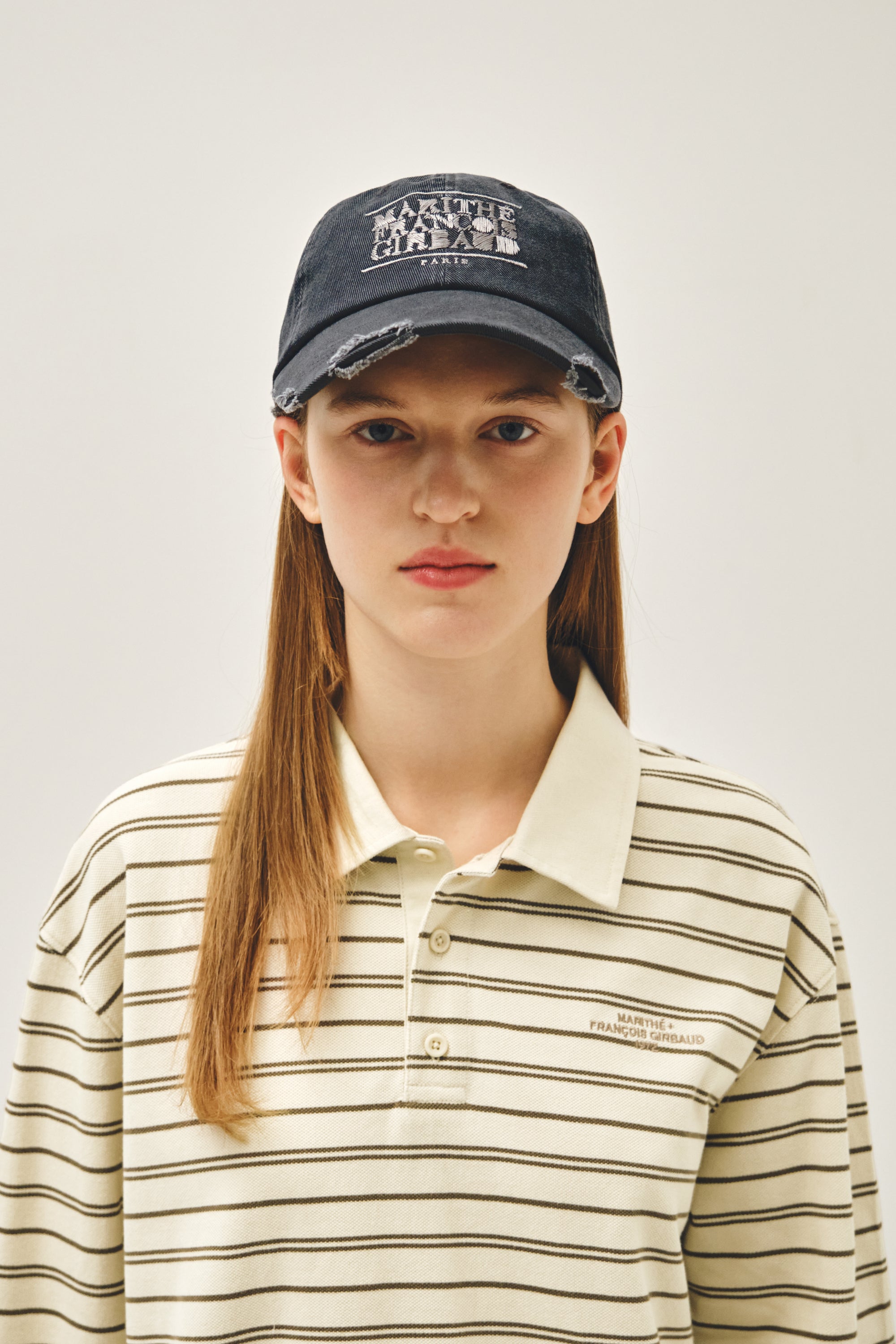 Drawing Classic Logo Damaged Covered Cap Charcoal