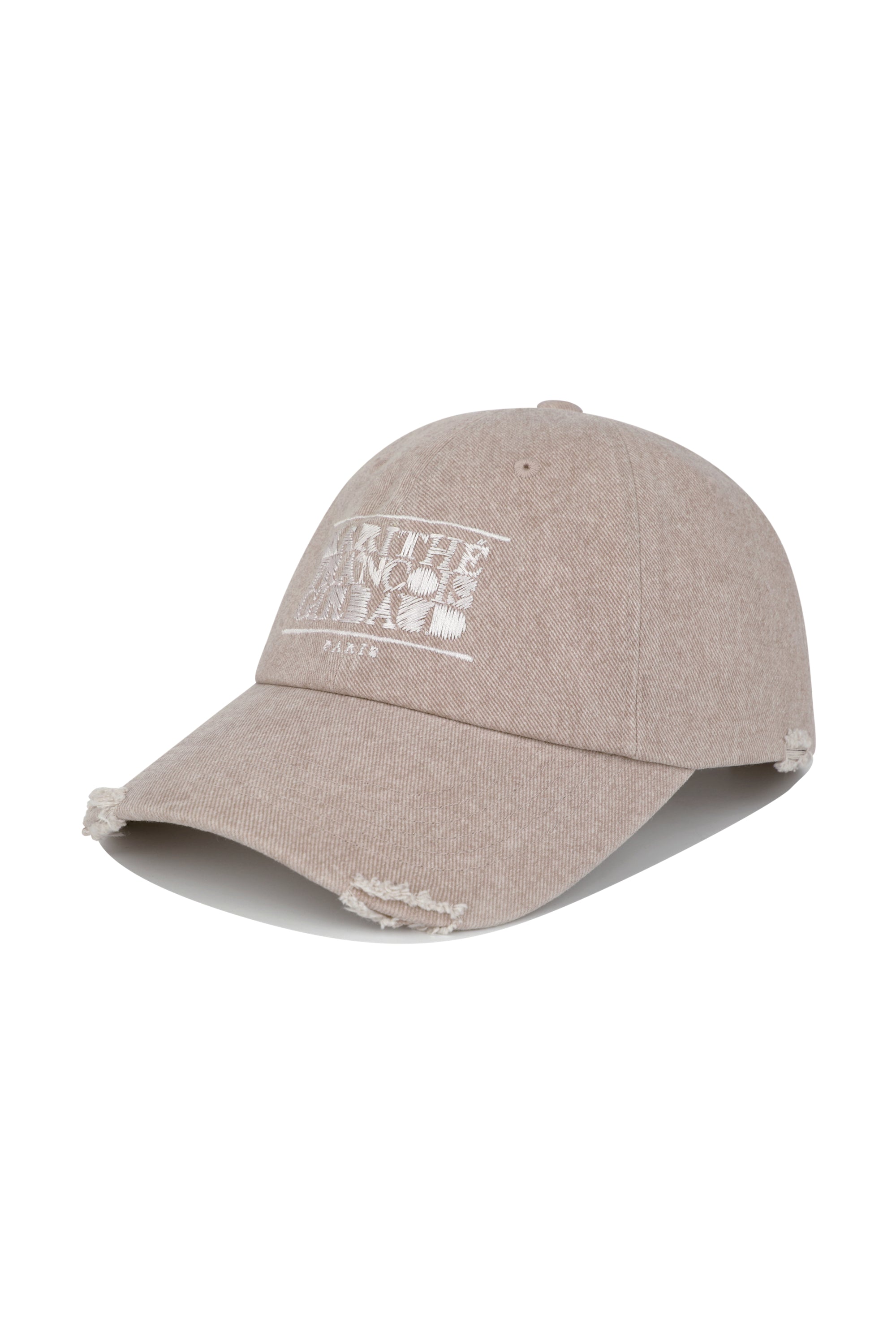 Drawing Classic Logo Damaged Covered Cap Pink