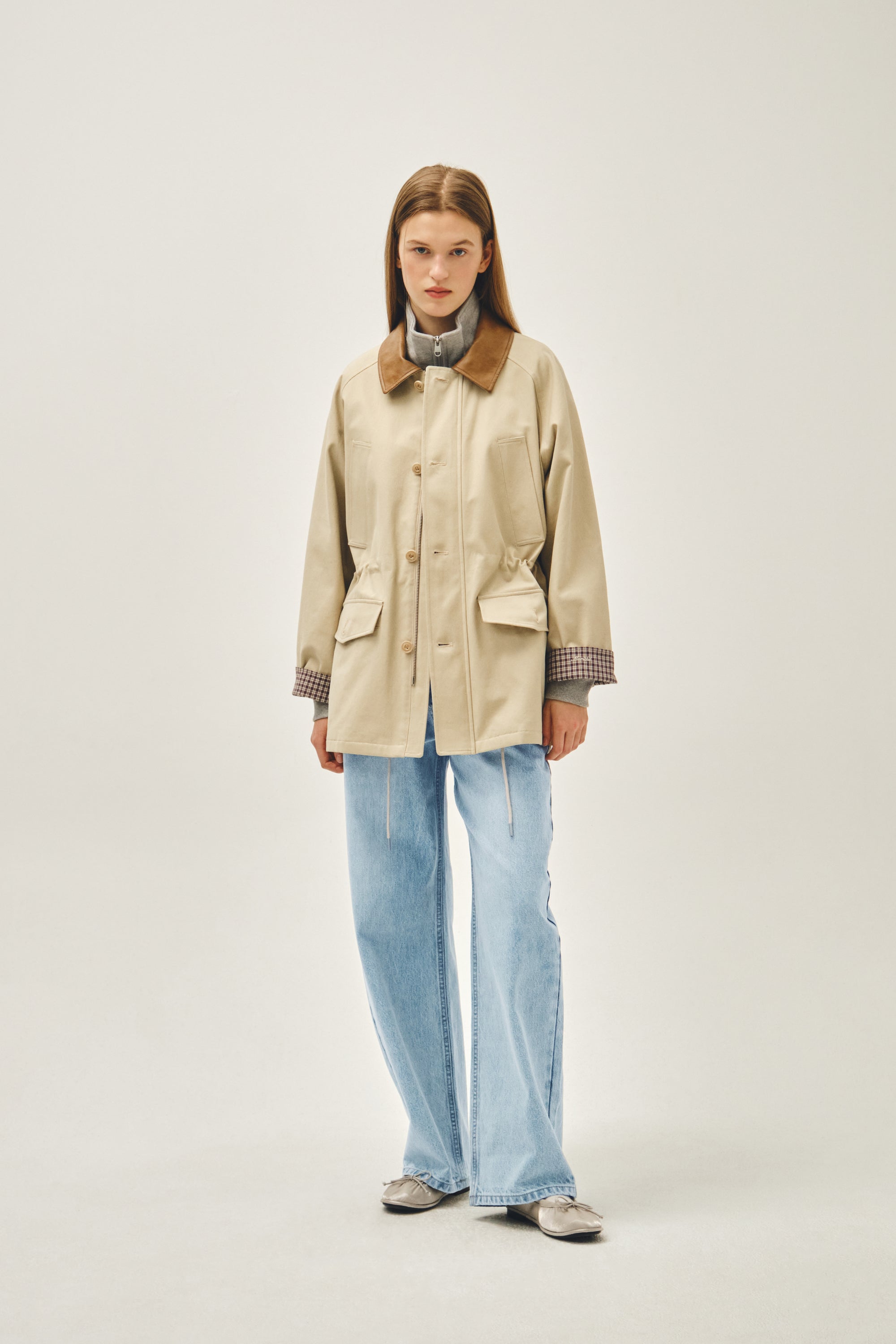 Cotton Washed Hunting Jacket Light Beige