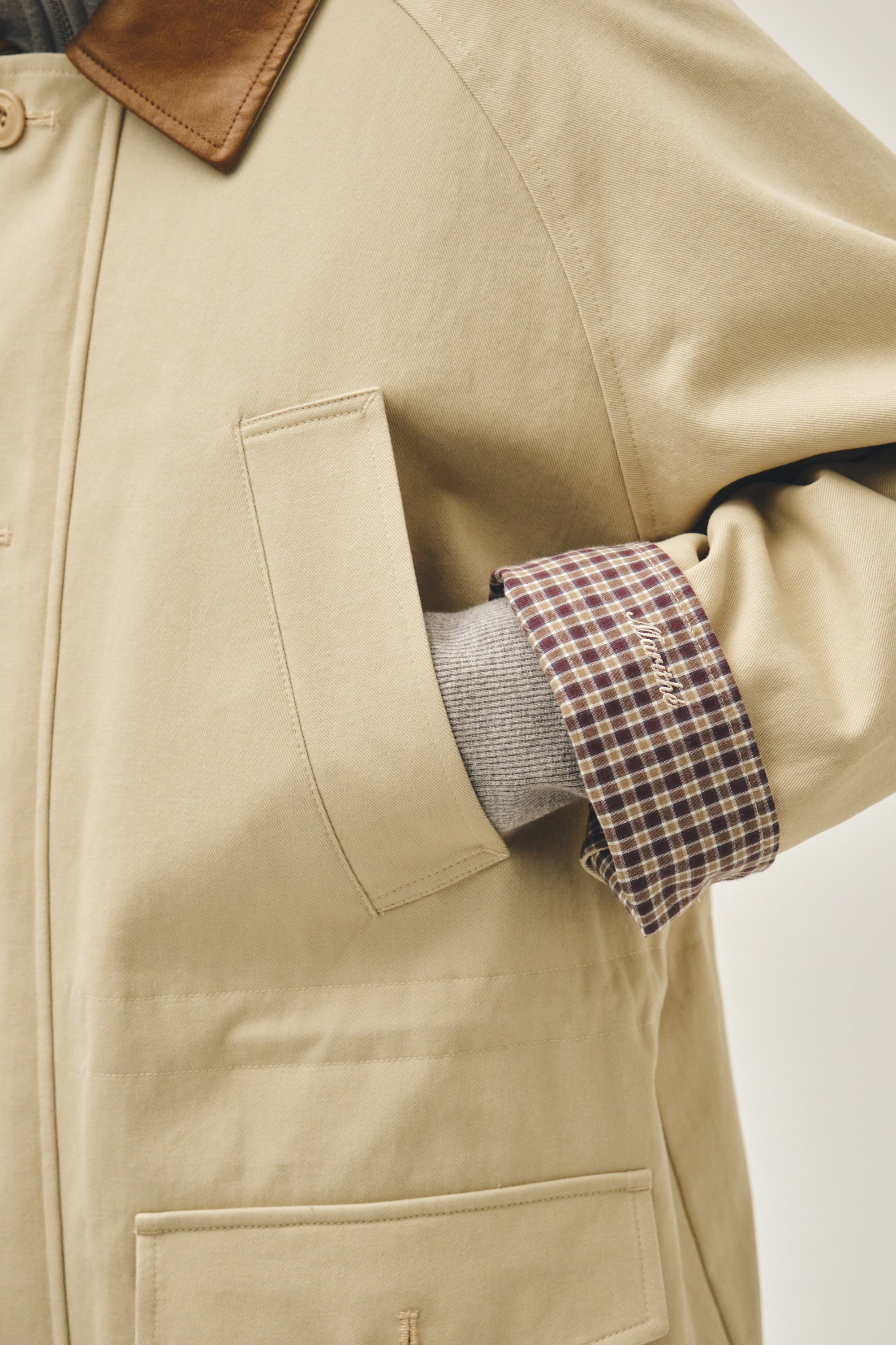 Cotton Washed Hunting Jacket Light Beige
