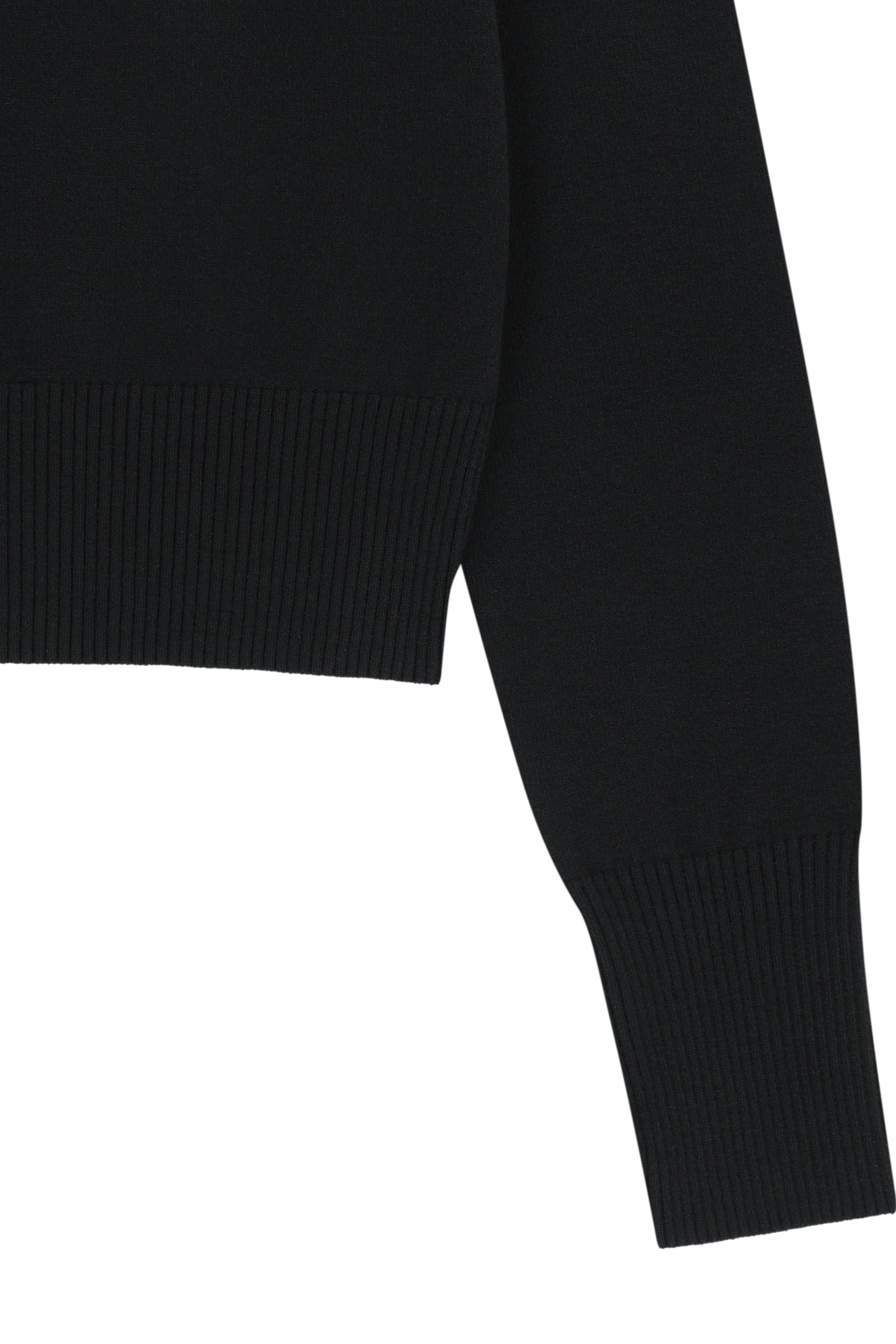 W Classic Logo Crop Hoodie Zipup Black