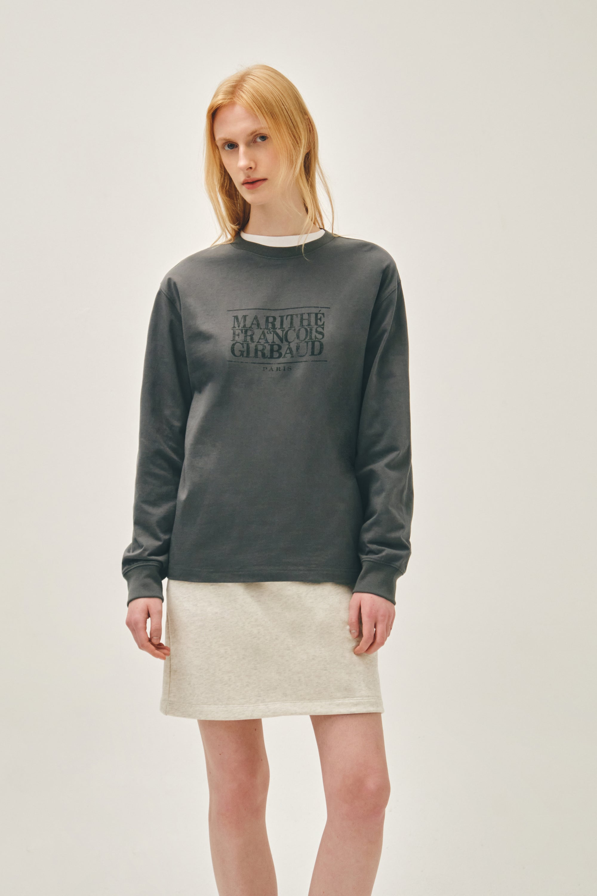 Crack Classic Logo Long Sleeve Tee Charcoal