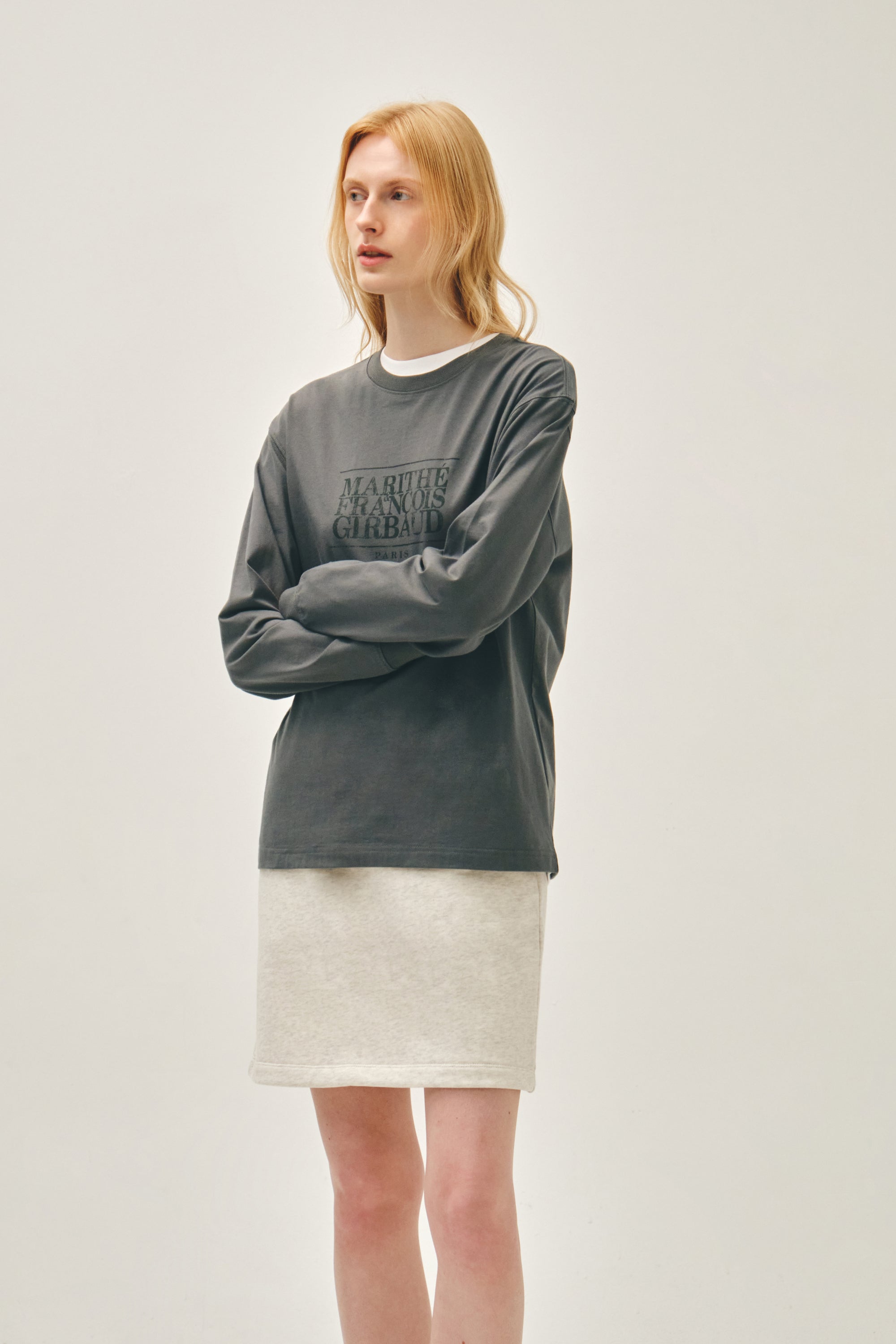 Crack Classic Logo Long Sleeve Tee Charcoal