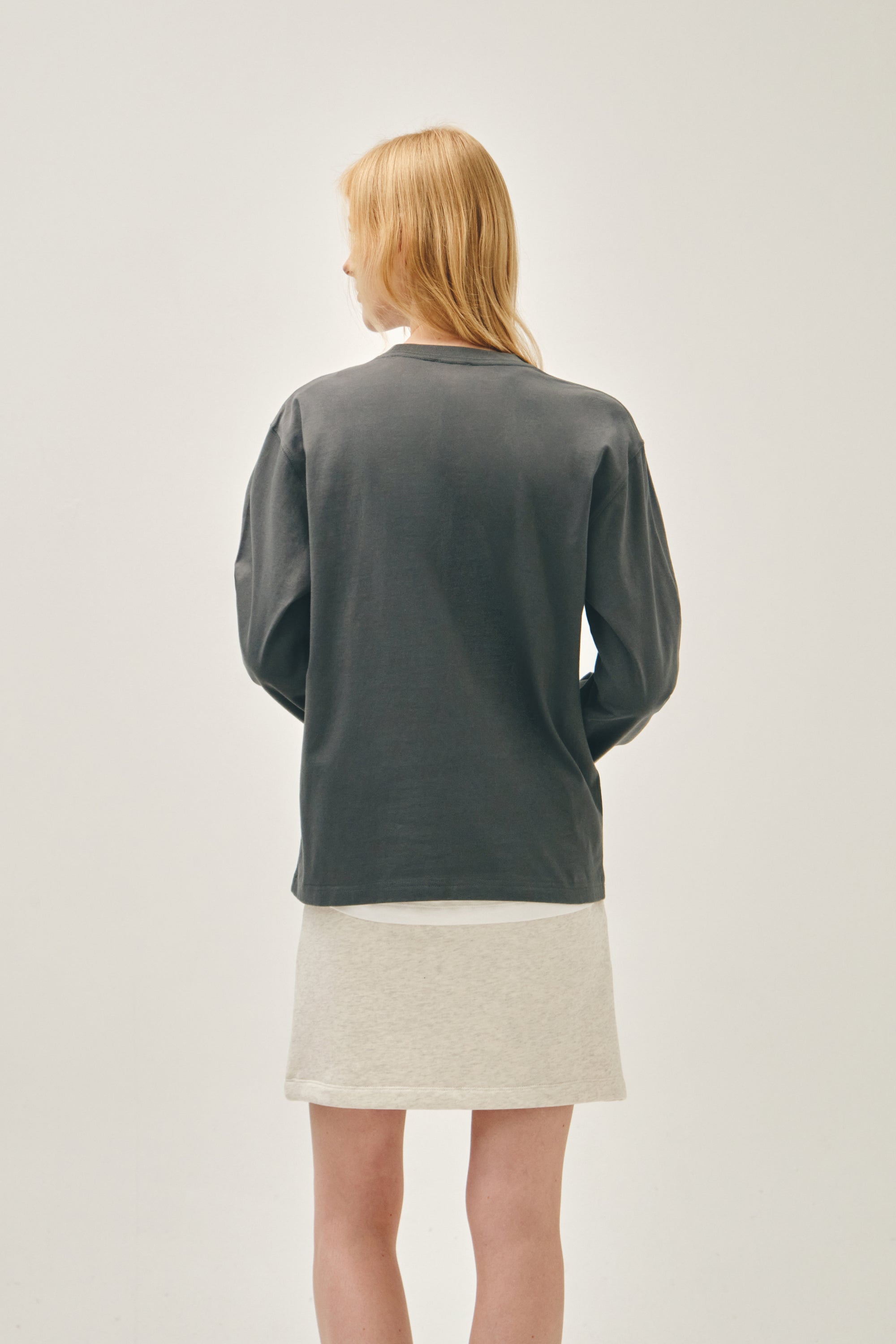 Crack Classic Logo Long Sleeve Tee Charcoal