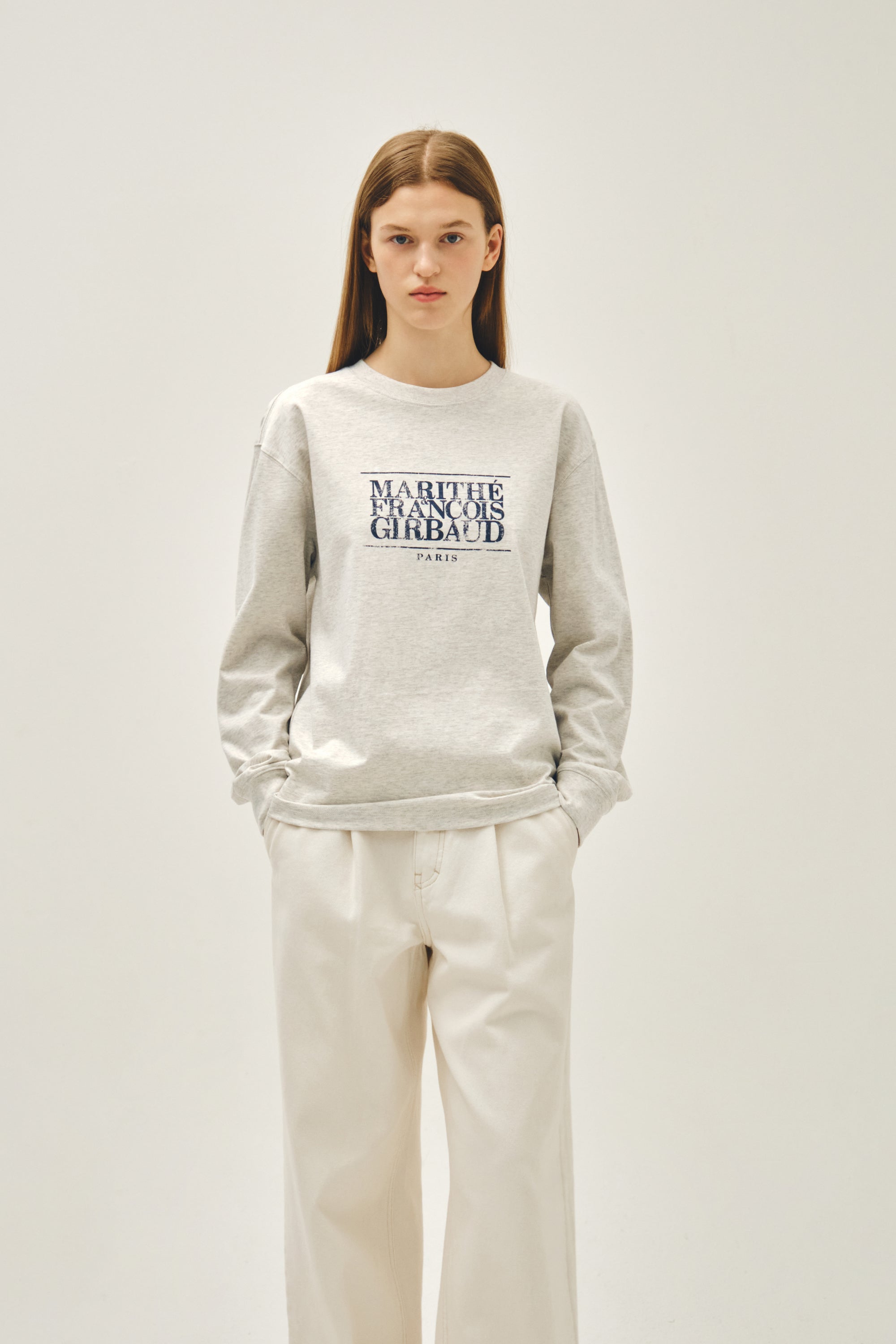 Crack Classic Logo Long Sleeve Tee Oatmeal