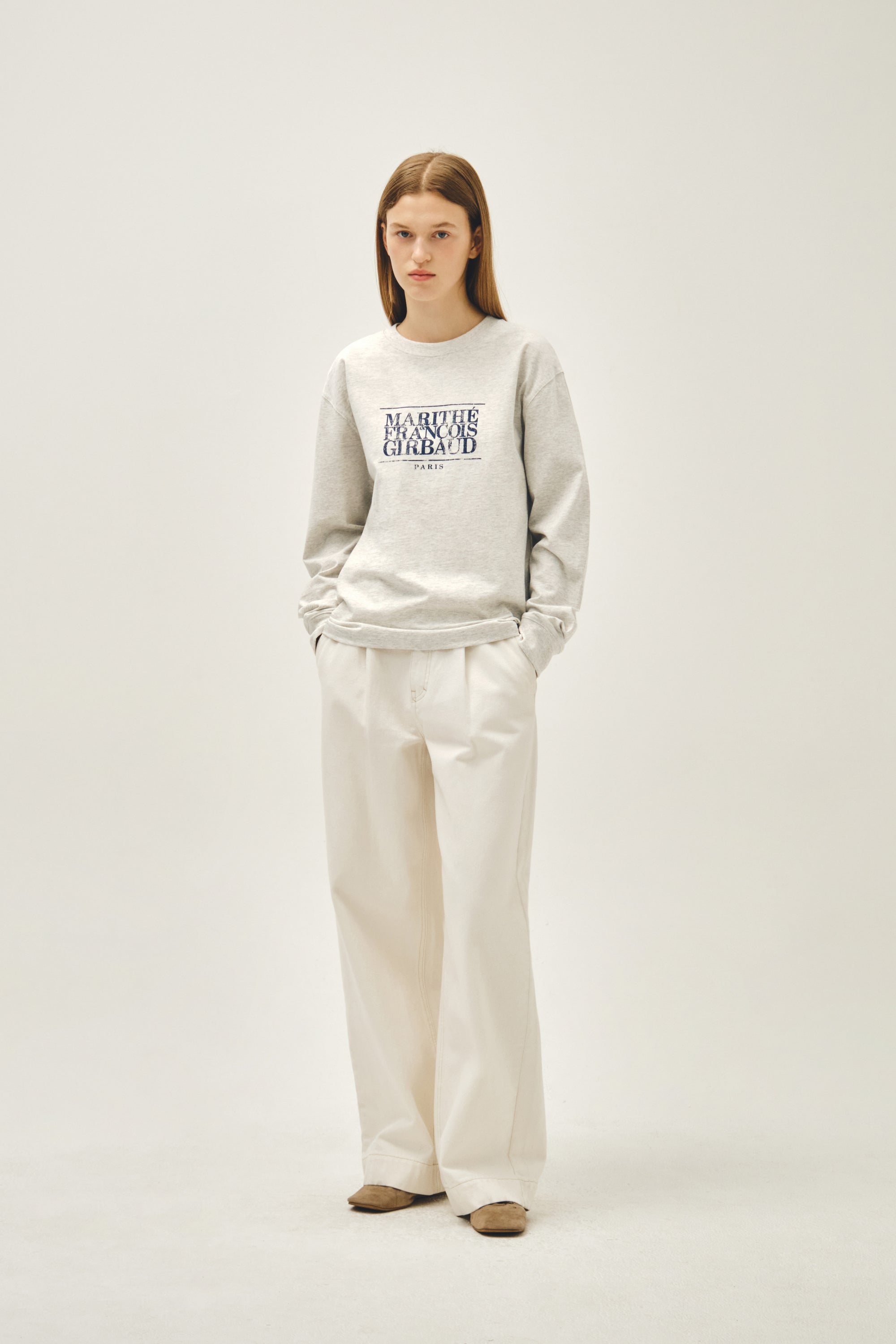 Crack Classic Logo Long Sleeve Tee Oatmeal