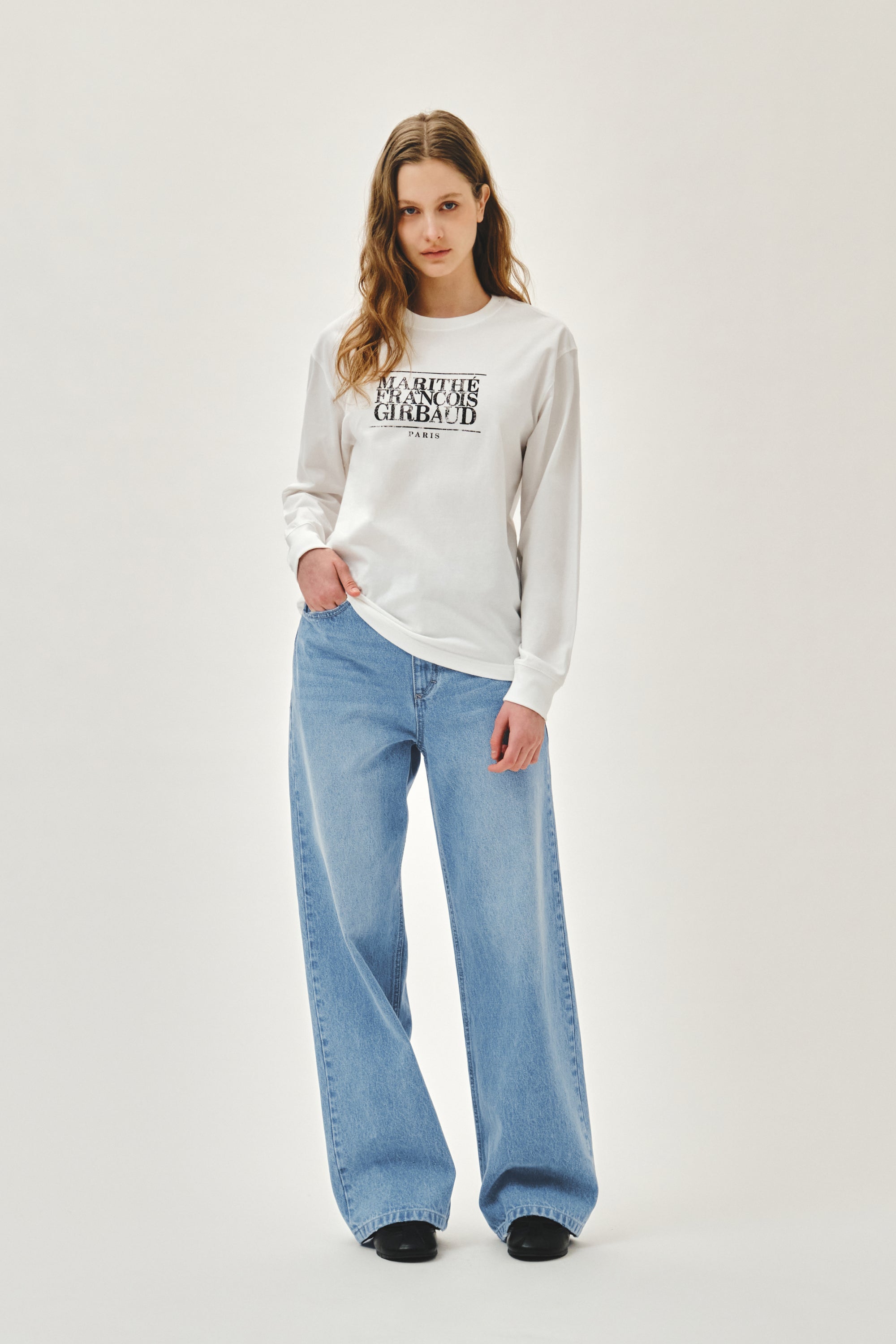 Crack Classic Logo Long Sleeve Tee White