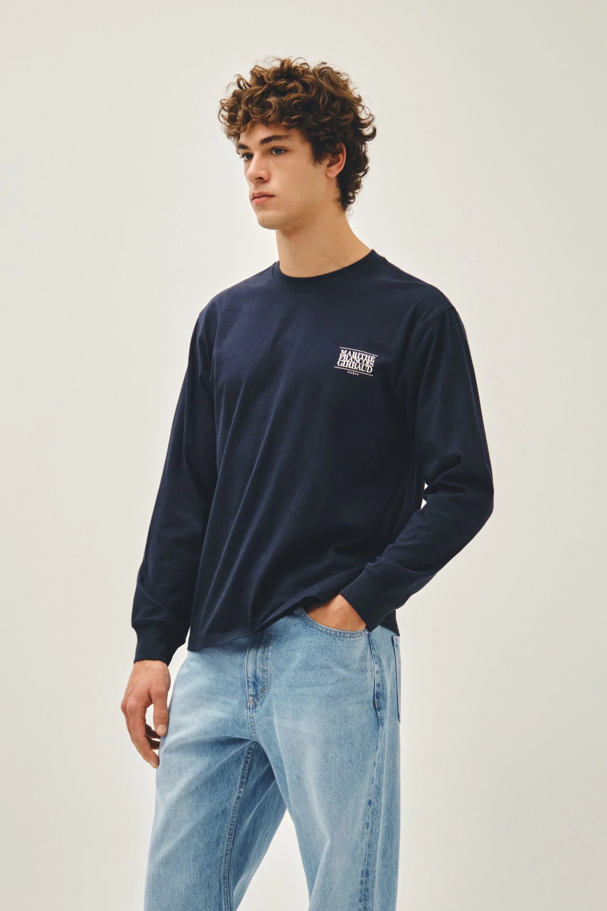Back Classic Logo Long Sleeve Tee Navy