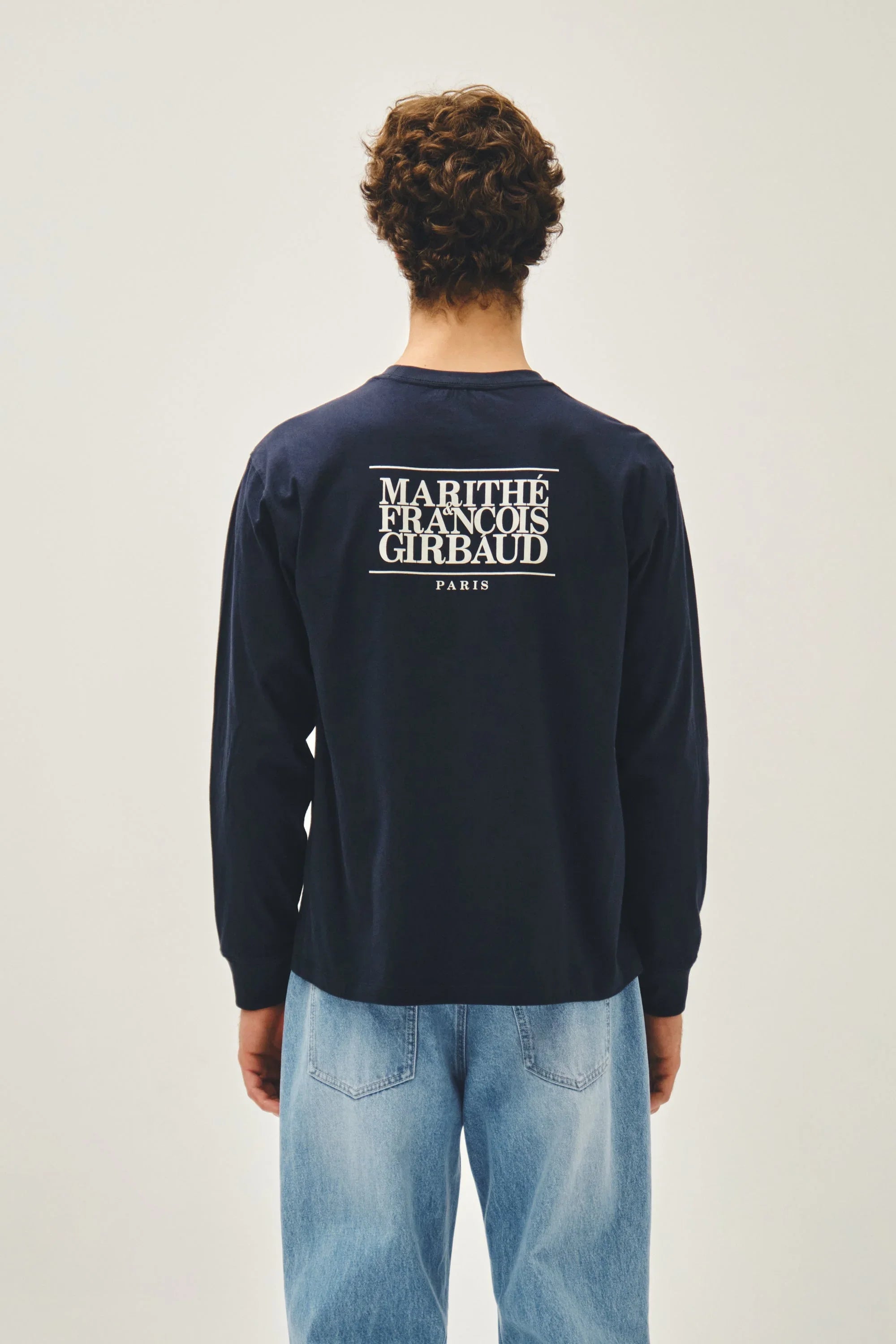 Back Classic Logo Long Sleeve Tee Navy