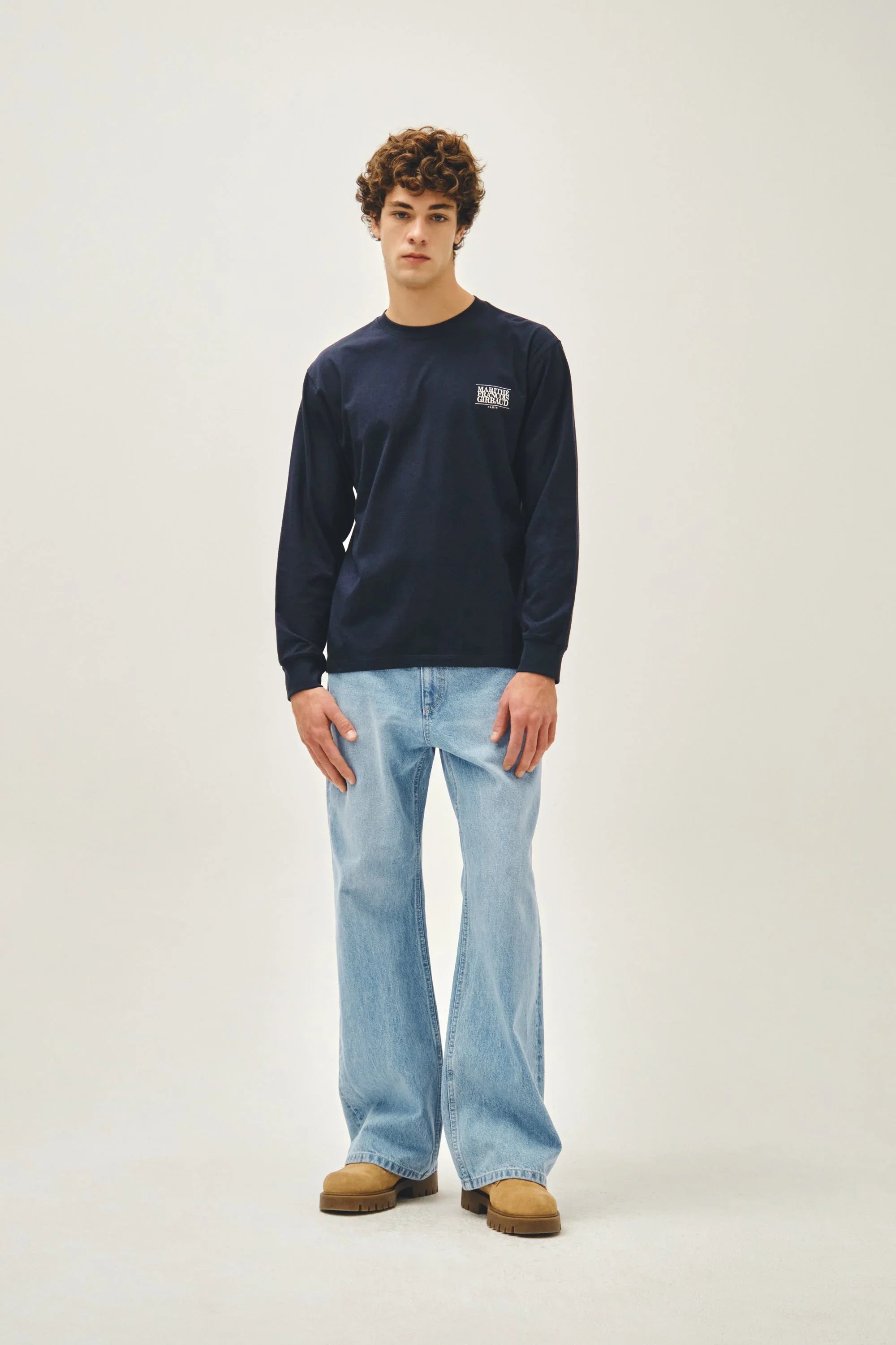 Back Classic Logo Long Sleeve Tee Navy