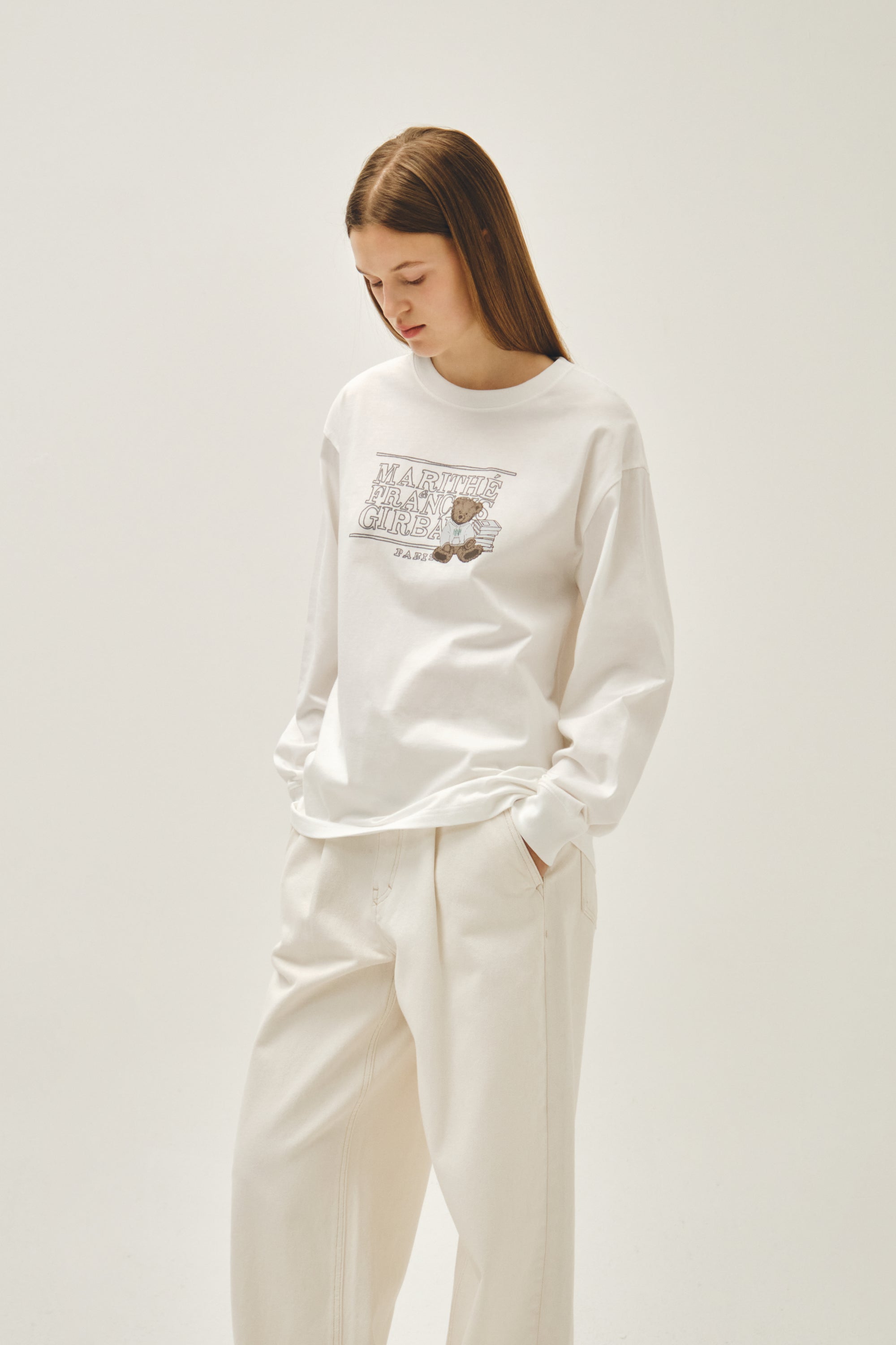 Doodle Classic Logo Long Sleeve Tee White