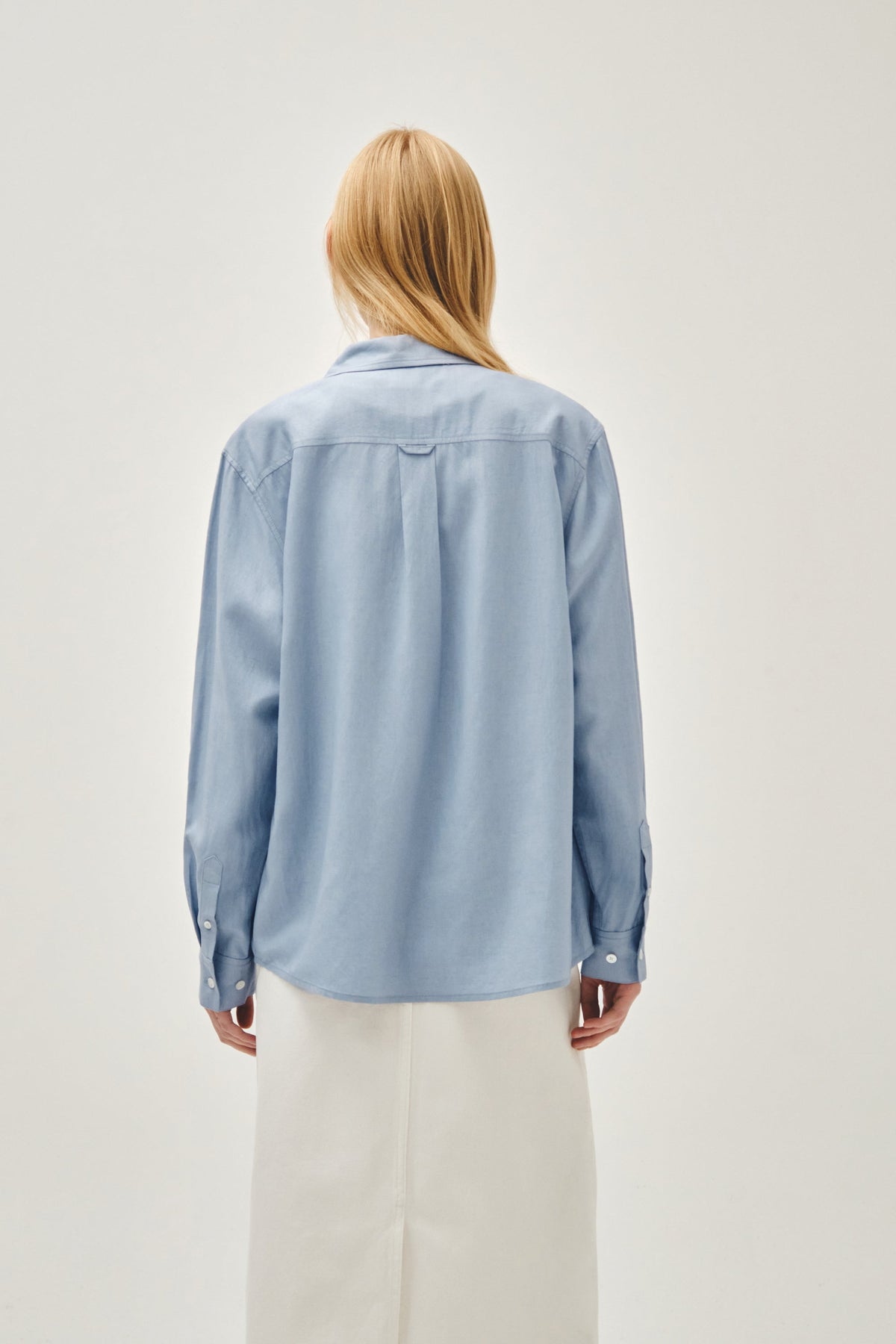 Classic Logo Linen Shirt Sky Blue