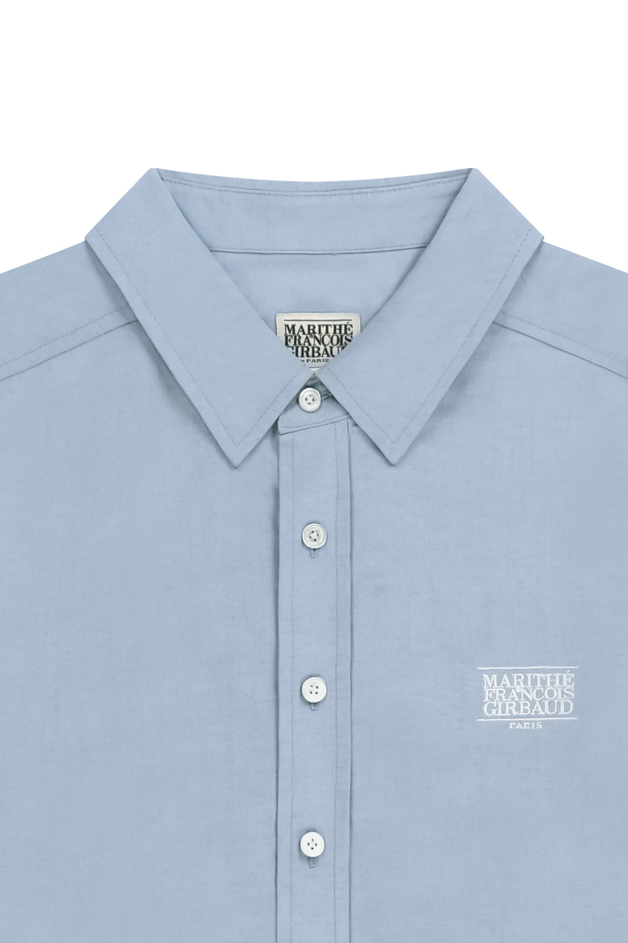 Classic Logo Linen Shirt Sky Blue