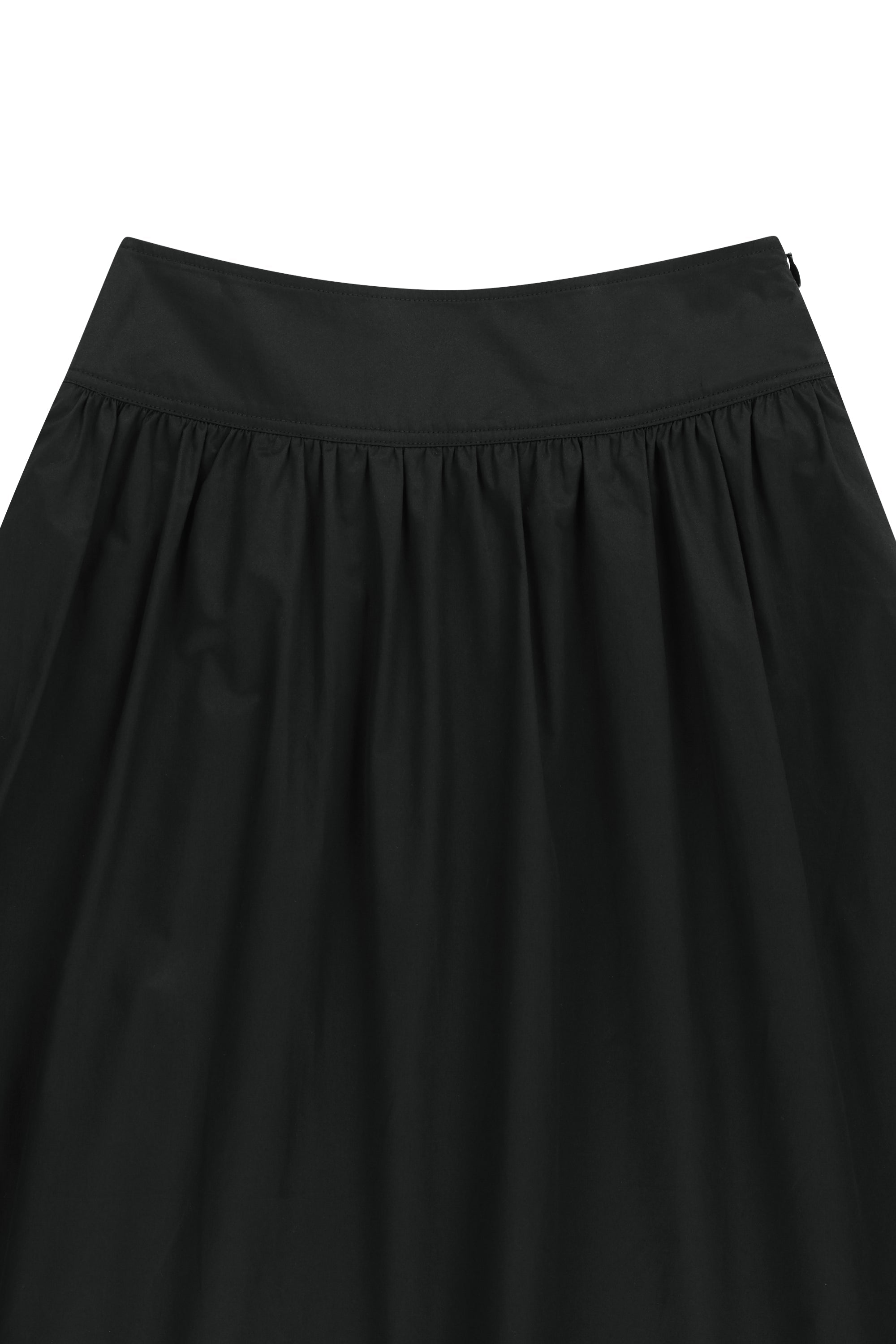 W Cotton Waist Wrinkle Skirt Black