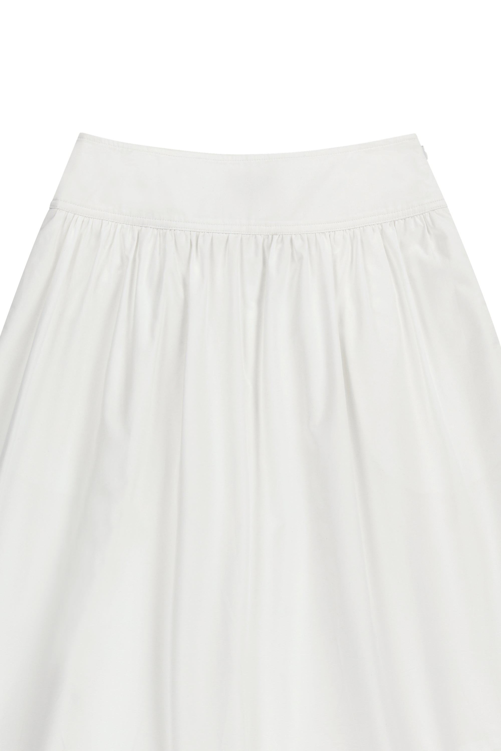 W Cotton Waist Wrinkle Skirt White