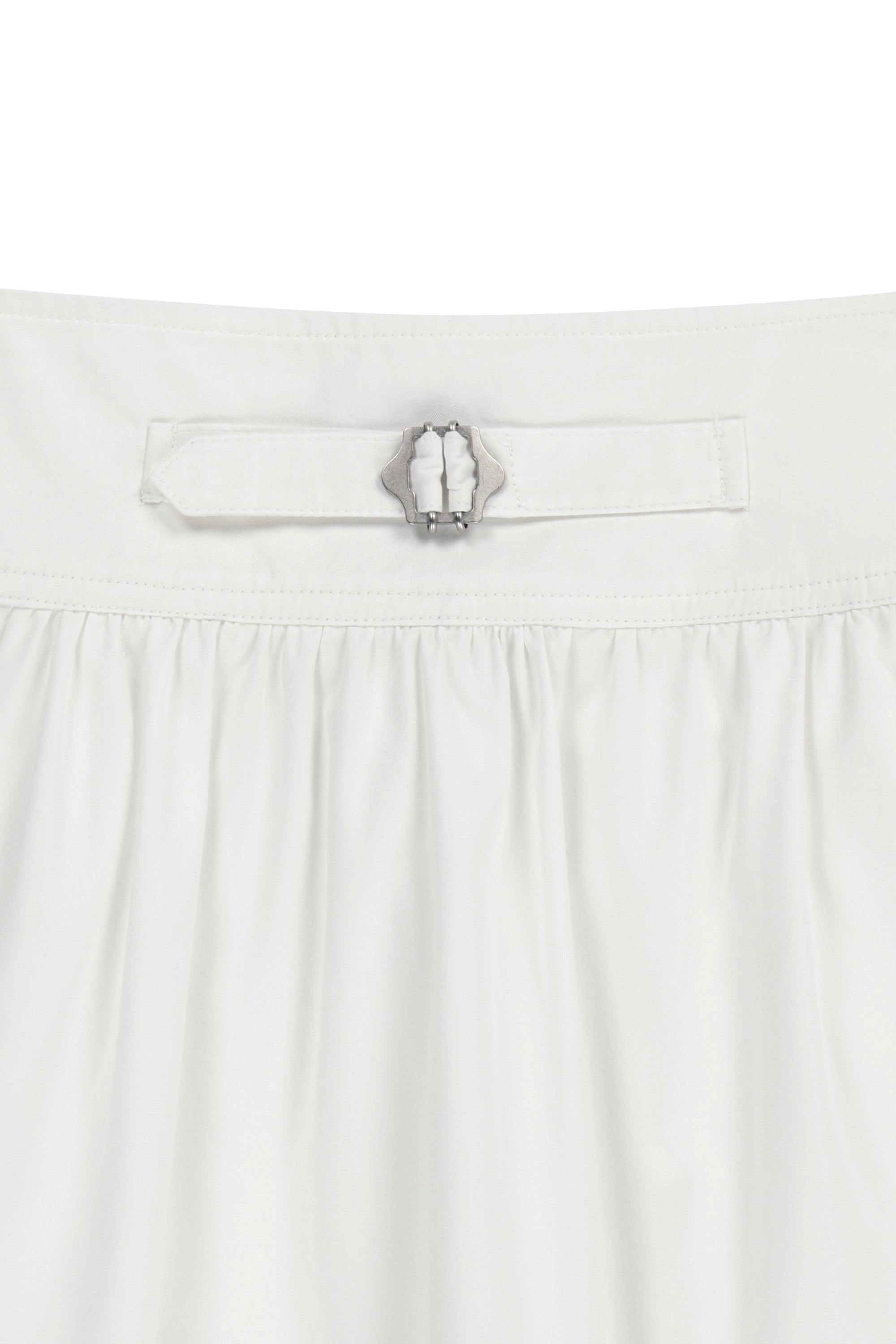 W Cotton Waist Wrinkle Skirt White
