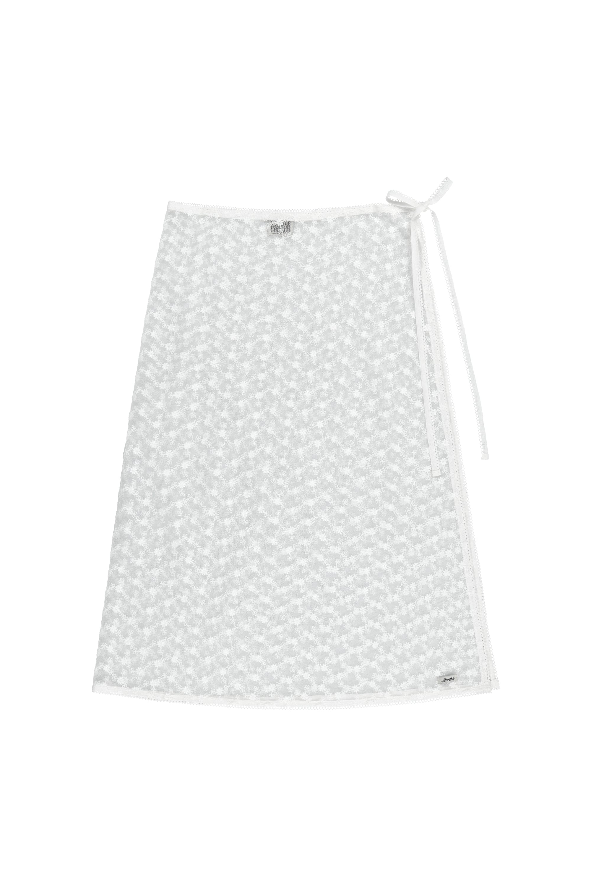W Lace Layered Skirt White