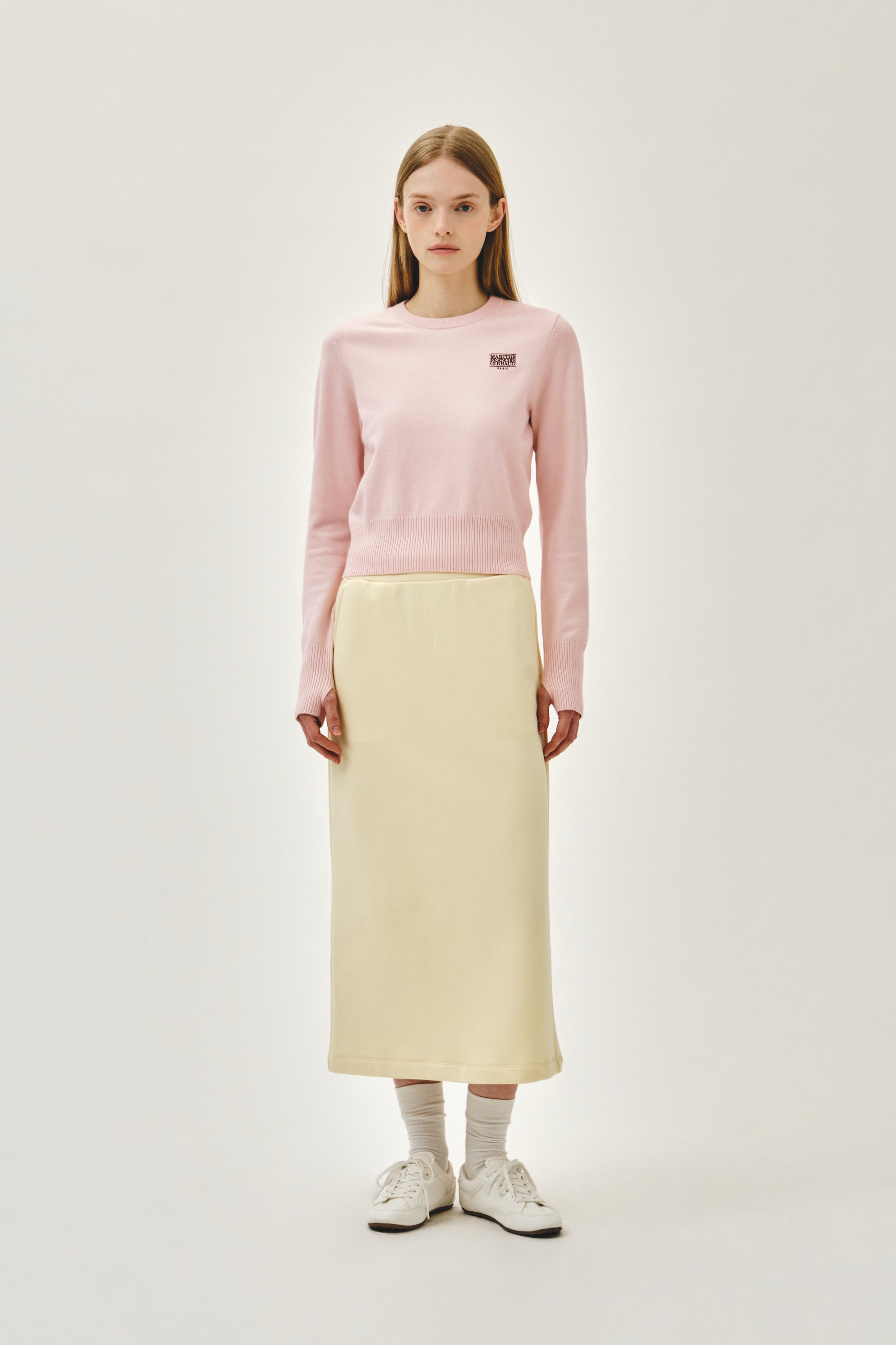 W CLASSIC LOGO SWEAT LONG SKIRT Butter