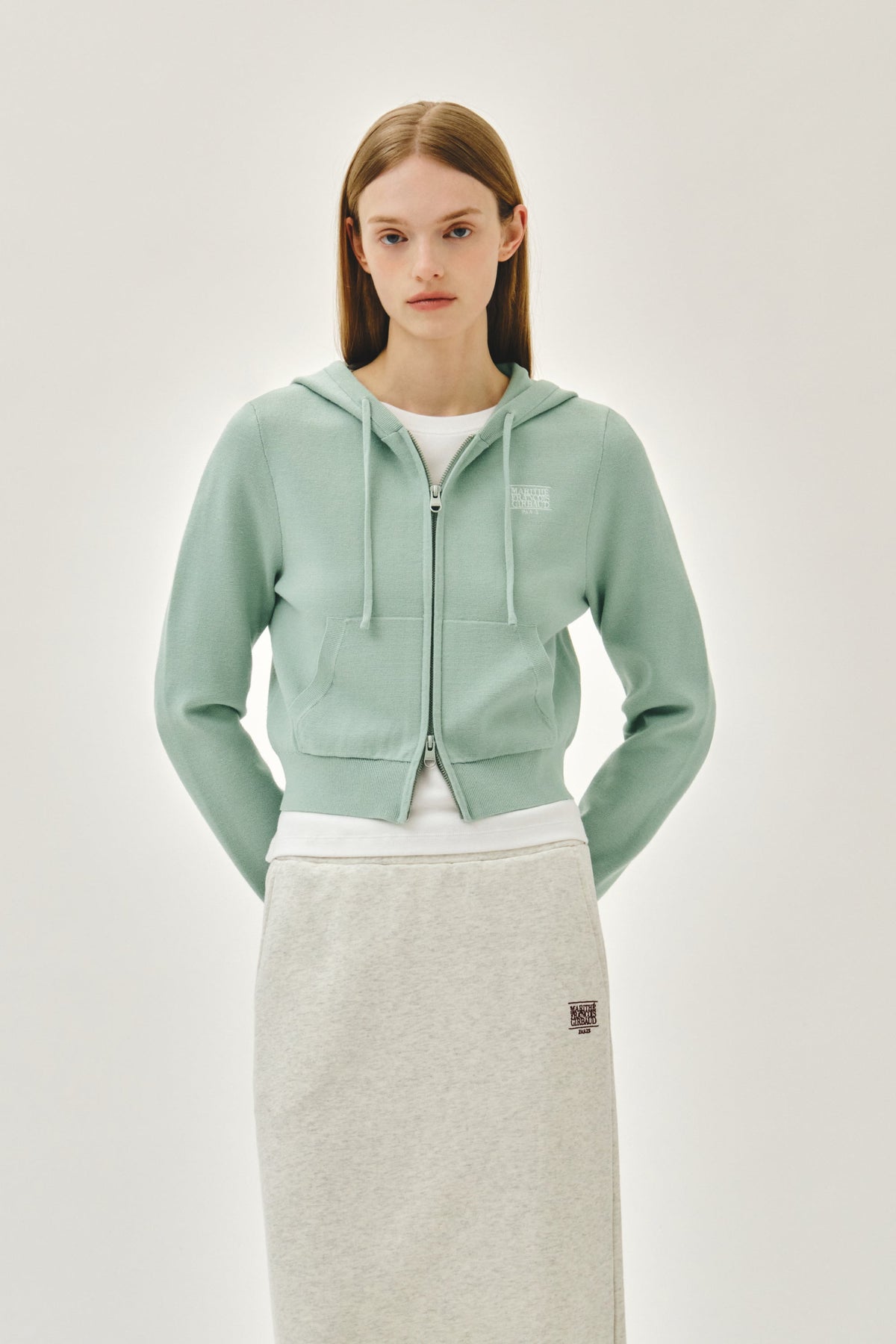 W CLASSIC LOGO SWEAT LONG SKIRT Oatmeal