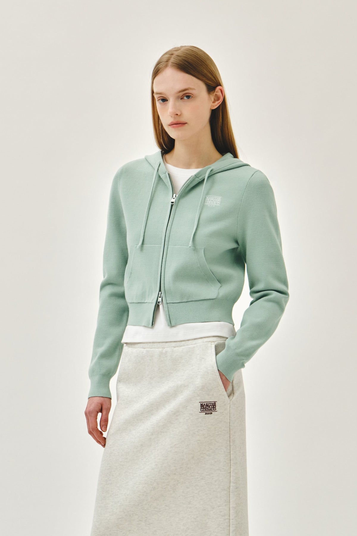 W CLASSIC LOGO SWEAT LONG SKIRT Oatmeal