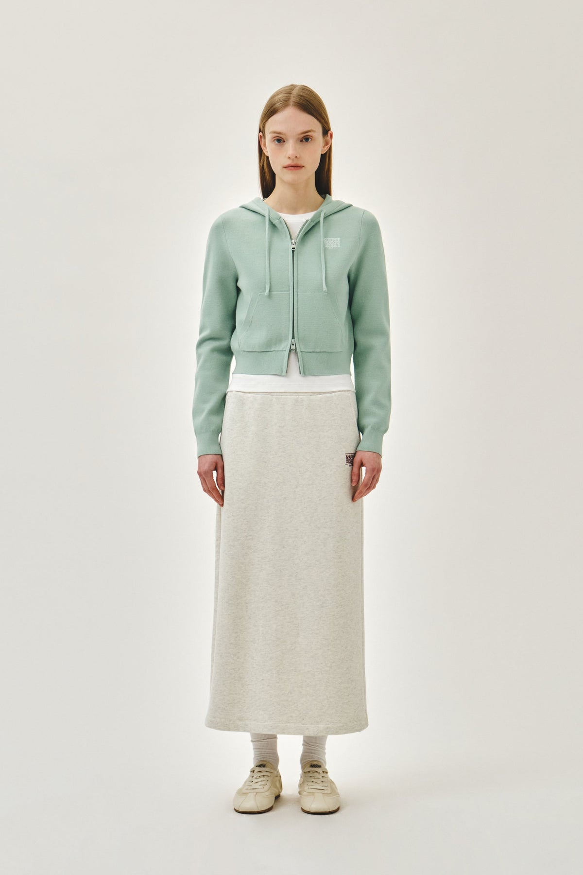 W CLASSIC LOGO SWEAT LONG SKIRT Oatmeal