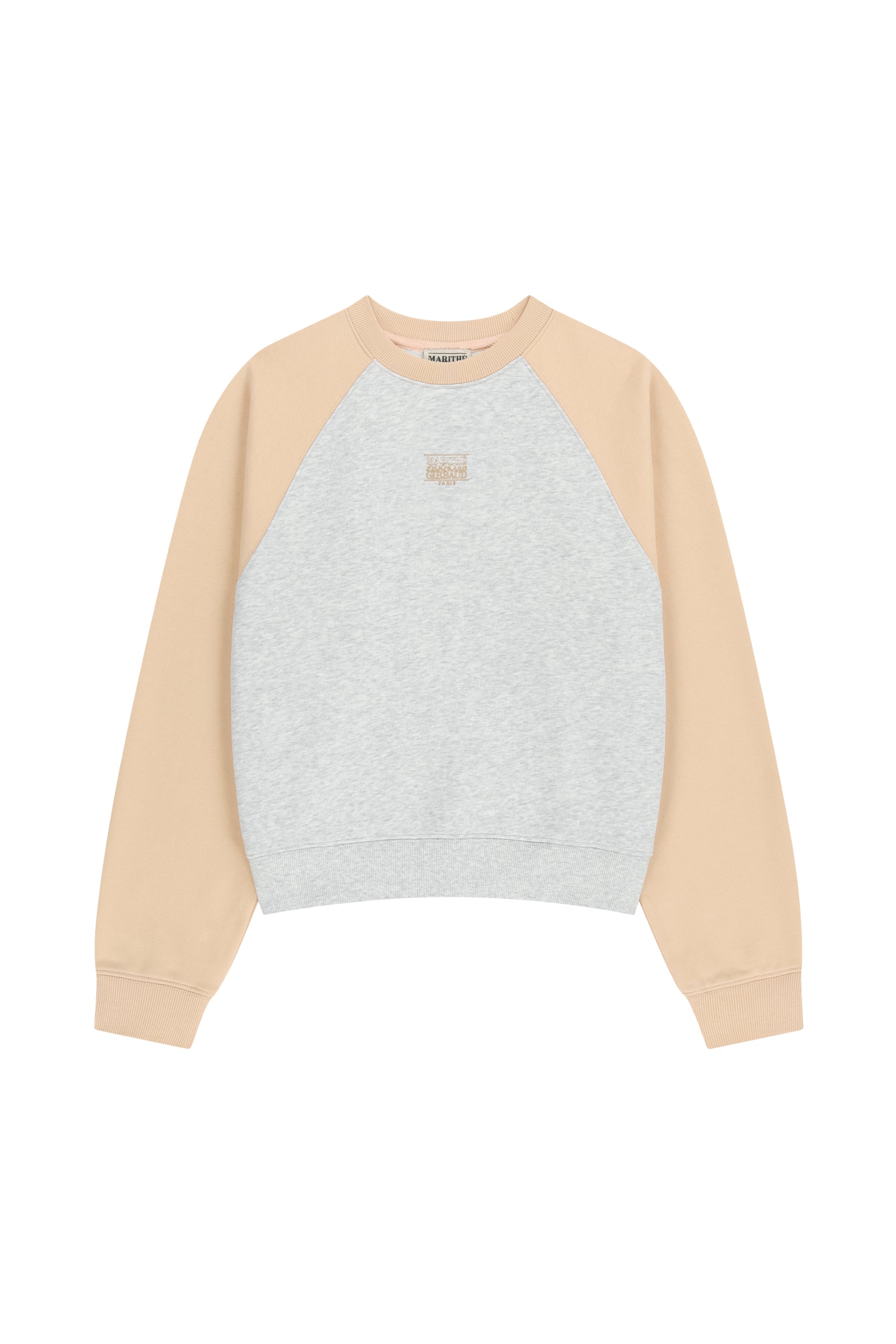W Block Classic Logo Raglan Crop Sweatshirt Coral Pink