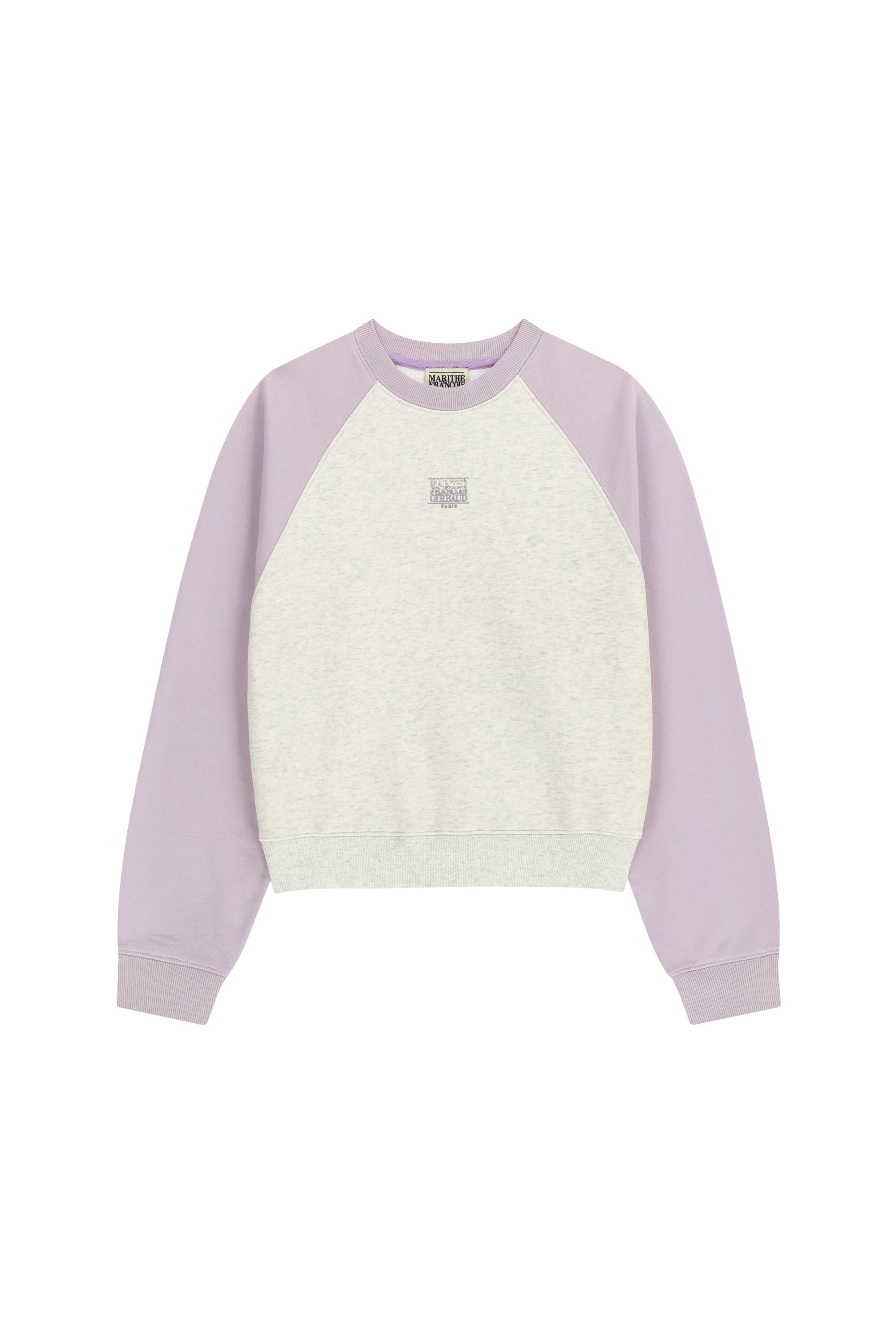 W Block Classic Logo Raglan Crop Sweatshirt Light Purple