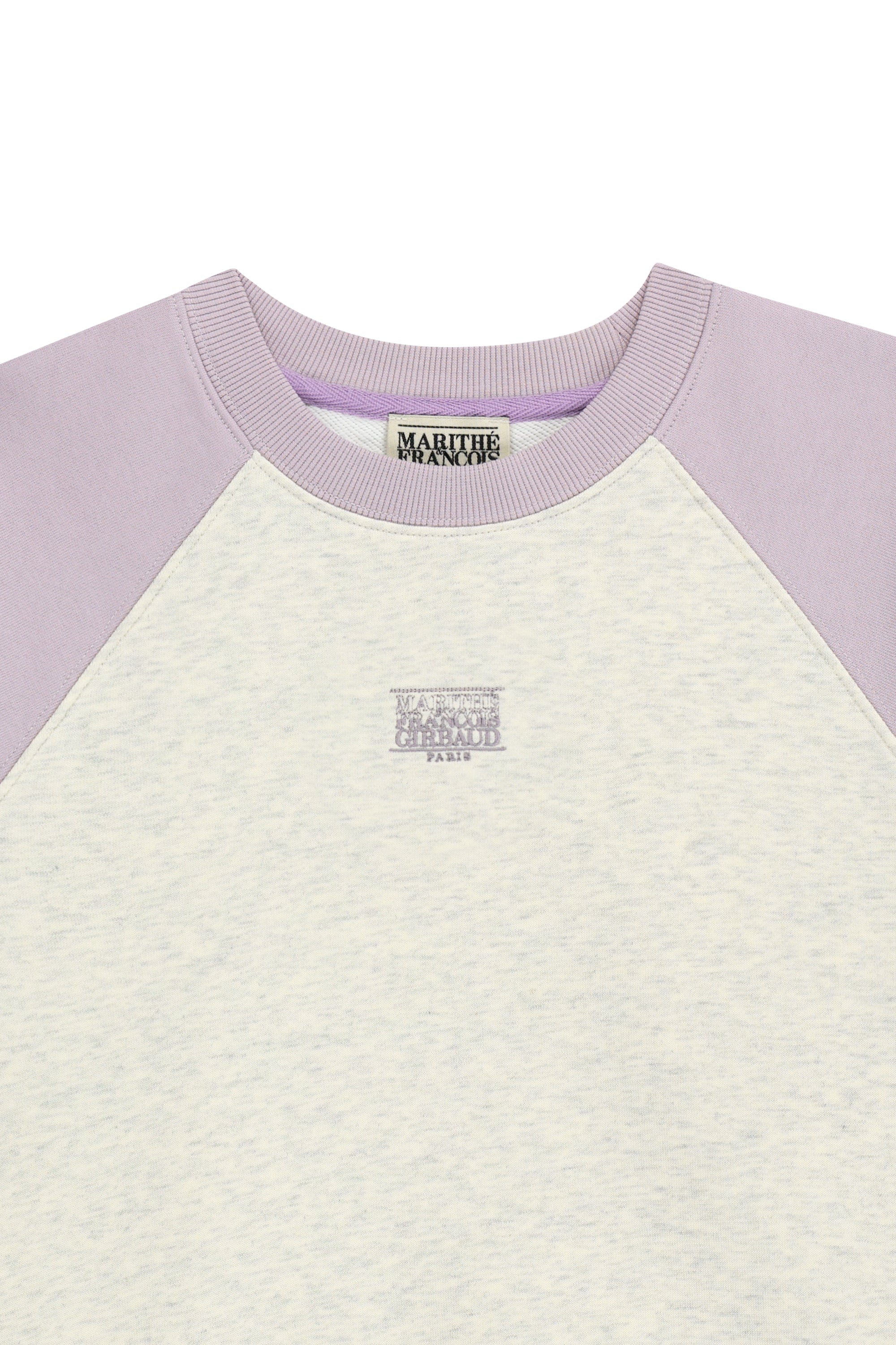 W Block Classic Logo Raglan Crop Sweatshirt Light Purple