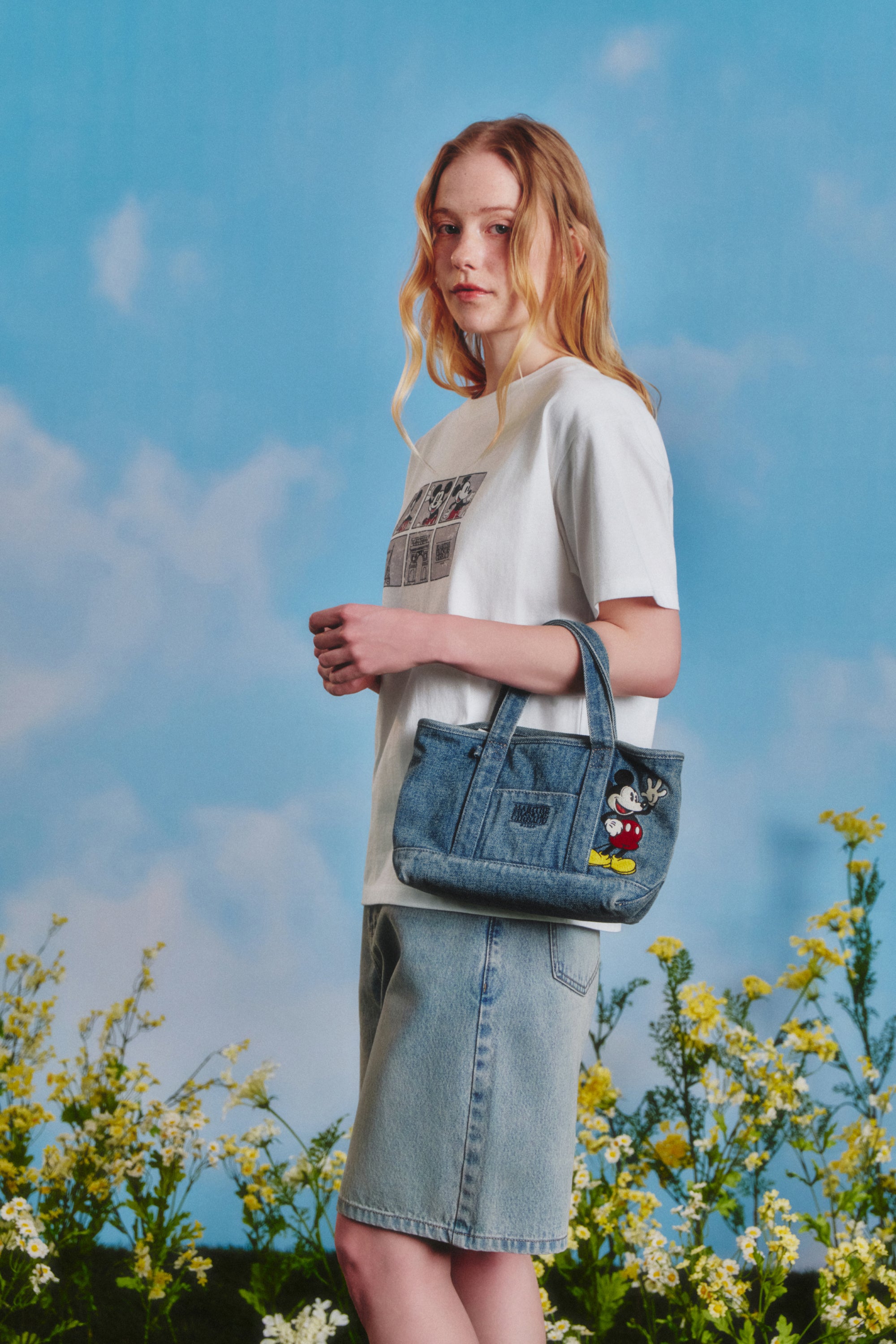 [MARITHE_DISNEY] Mickey Tote Bag Vintage Blue