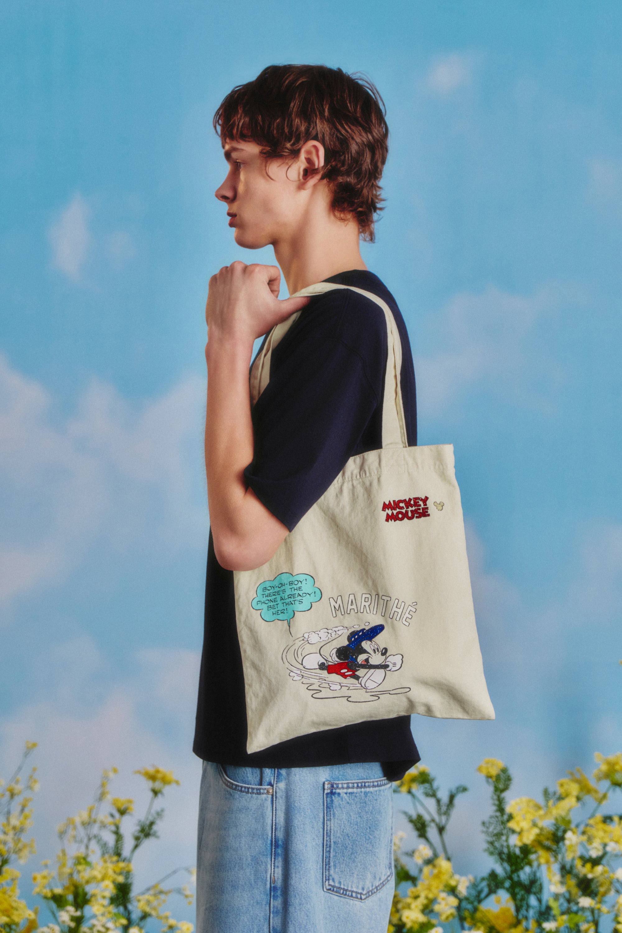 [MARITHE_DISNEY] Mickey Comic Eco Bag Ivory