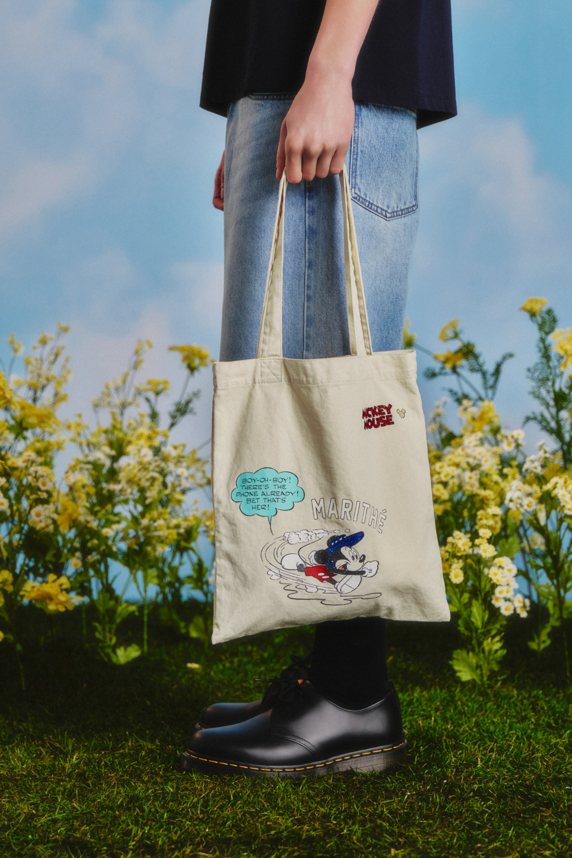 [MARITHE_DISNEY] Mickey Comic Eco Bag Ivory