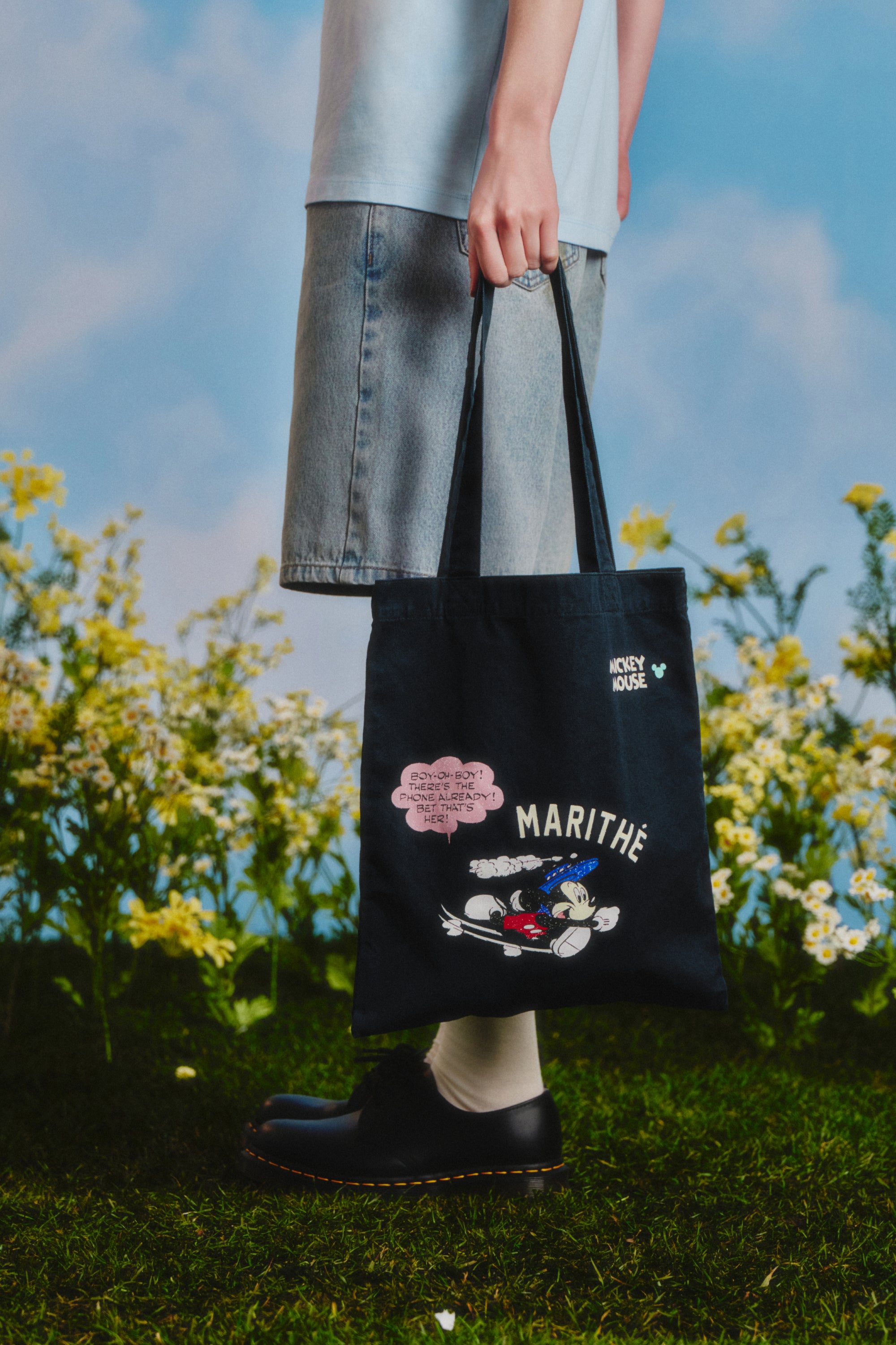 [MARITHE_DISNEY] Mickey Comic Eco Bag Navy