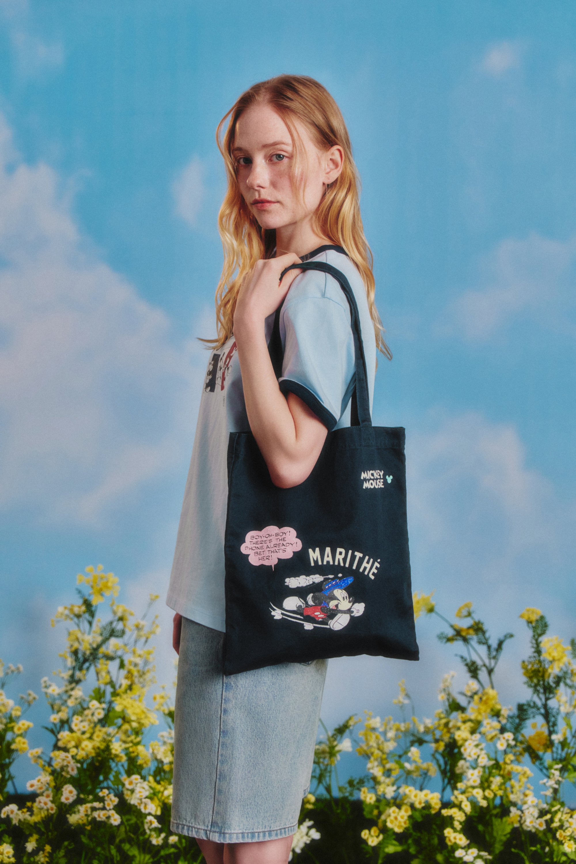 [MARITHE_DISNEY] Mickey Comic Eco Bag Navy
