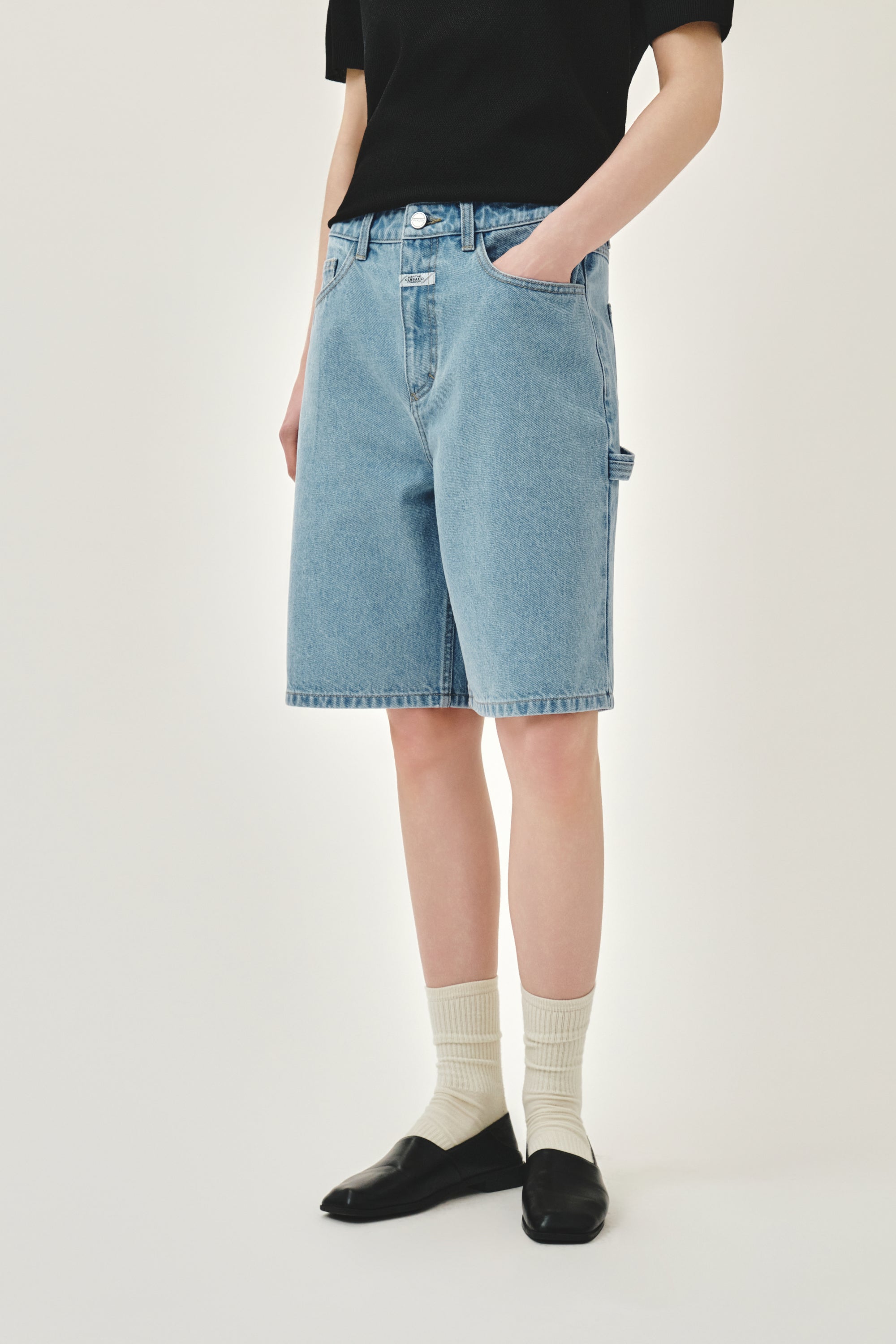 W Carpenter Denim Shorts Light Blue