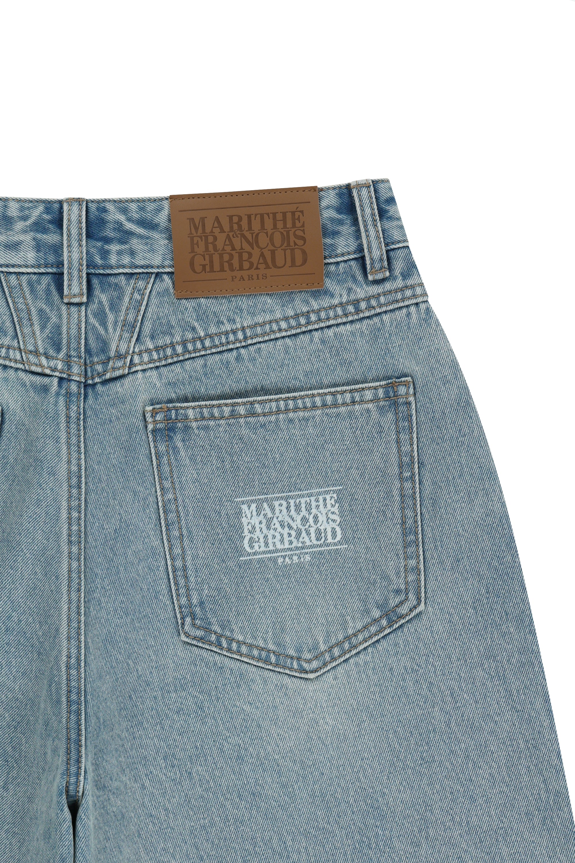 [MARITHE_DISNEY] Mickey W Bermuda Denim Pants Light Blue