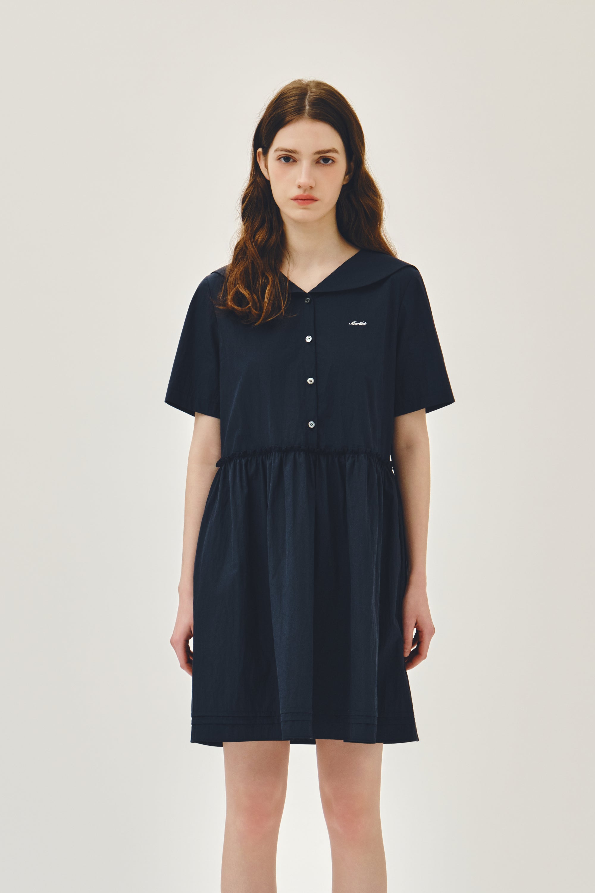 MARITHE + FRANCOIS GIRBAUD ノースリーブワンピース S W Marine Half Sleeve Onepiece Navy
