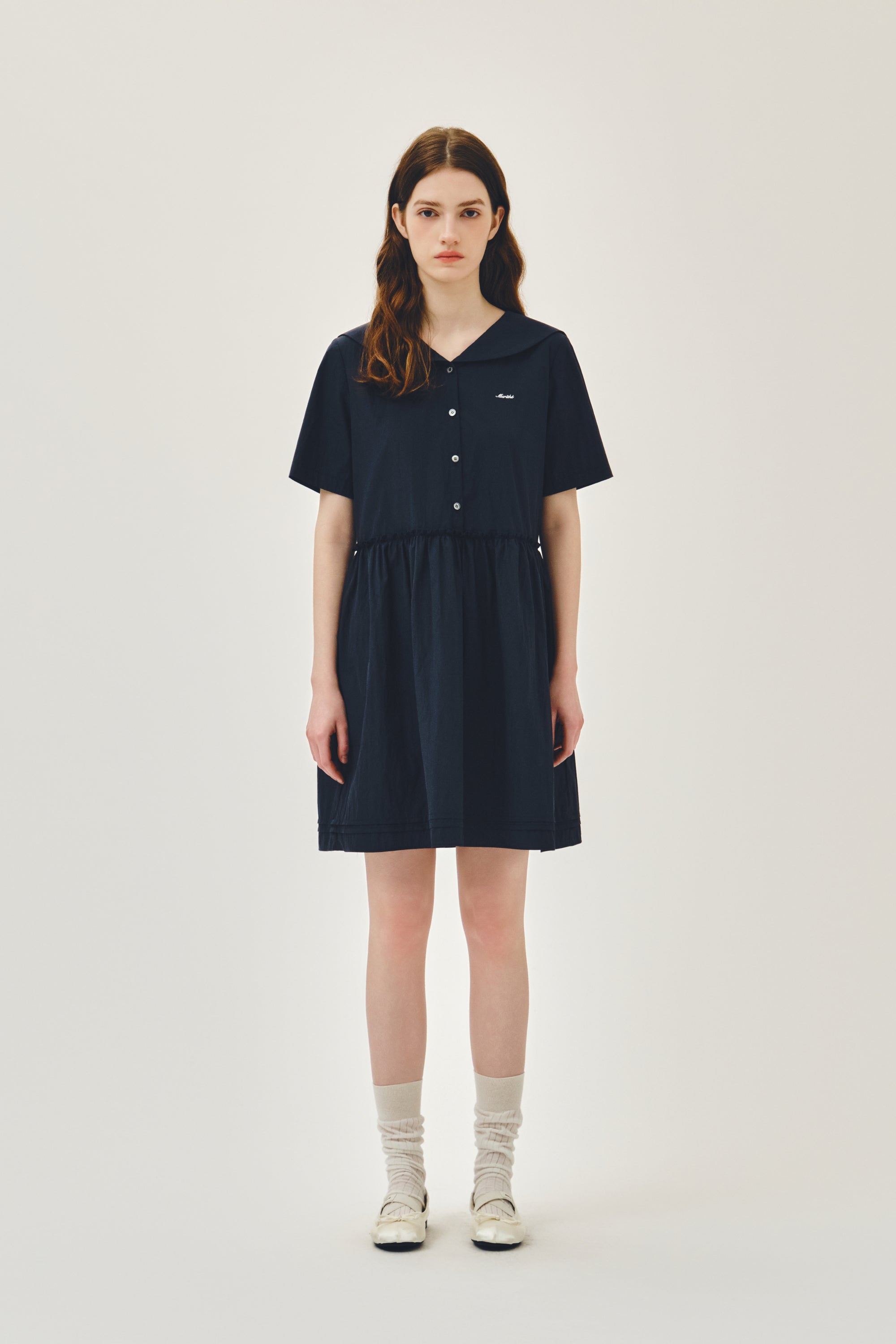 W Marine Half Sleeve Onepiece Navy