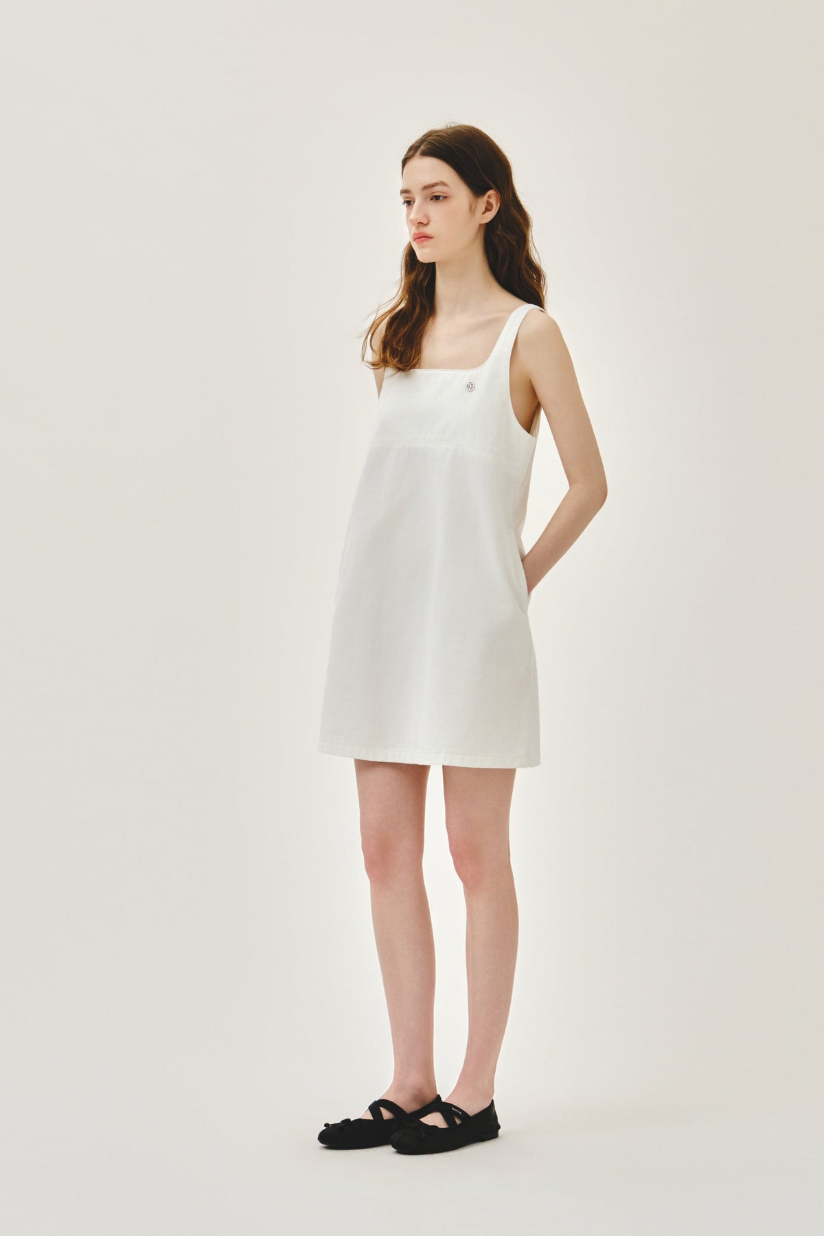 W Denim Sleeveless Dress Off White