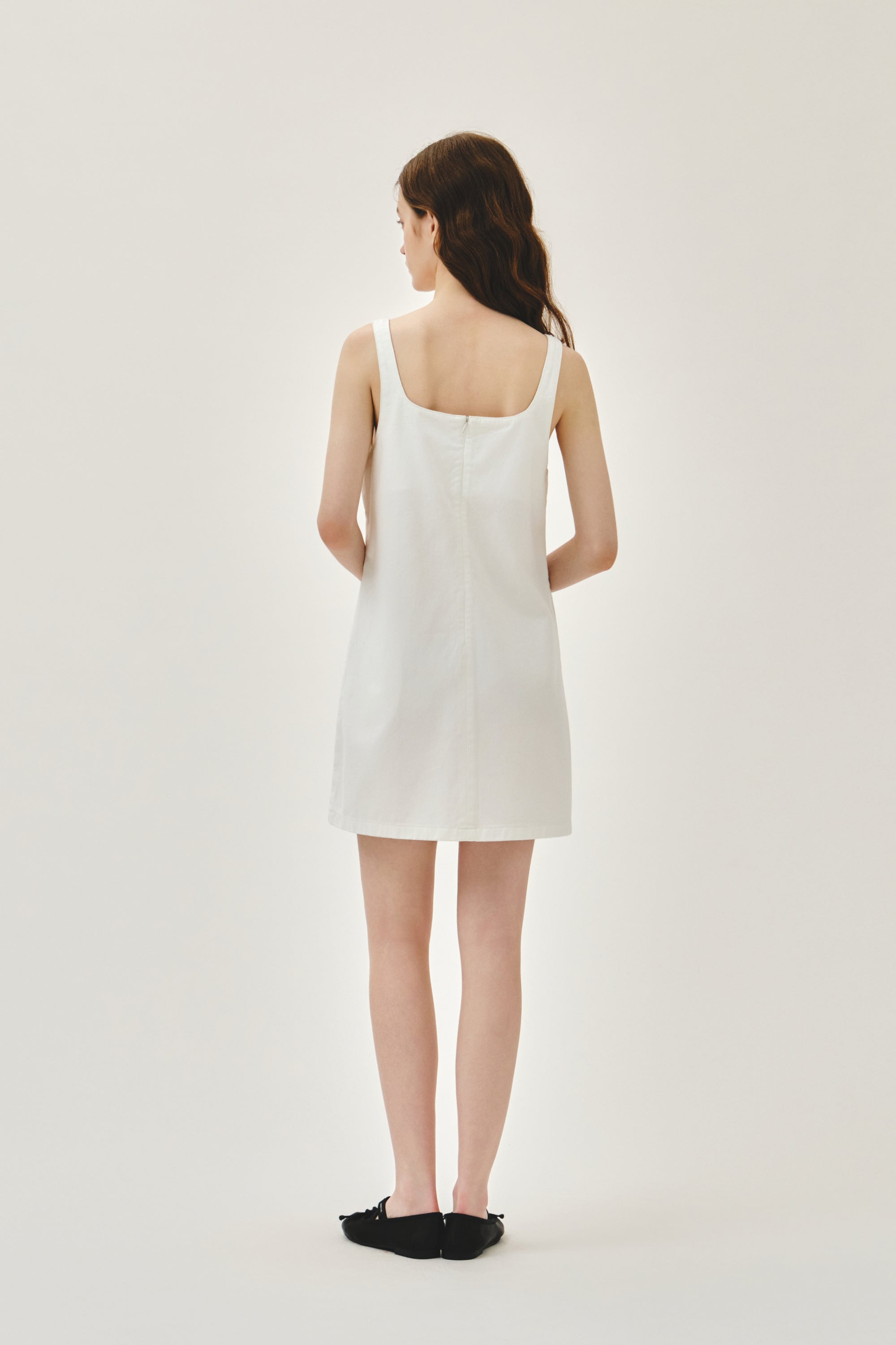 W Denim Sleeveless Dress Off White