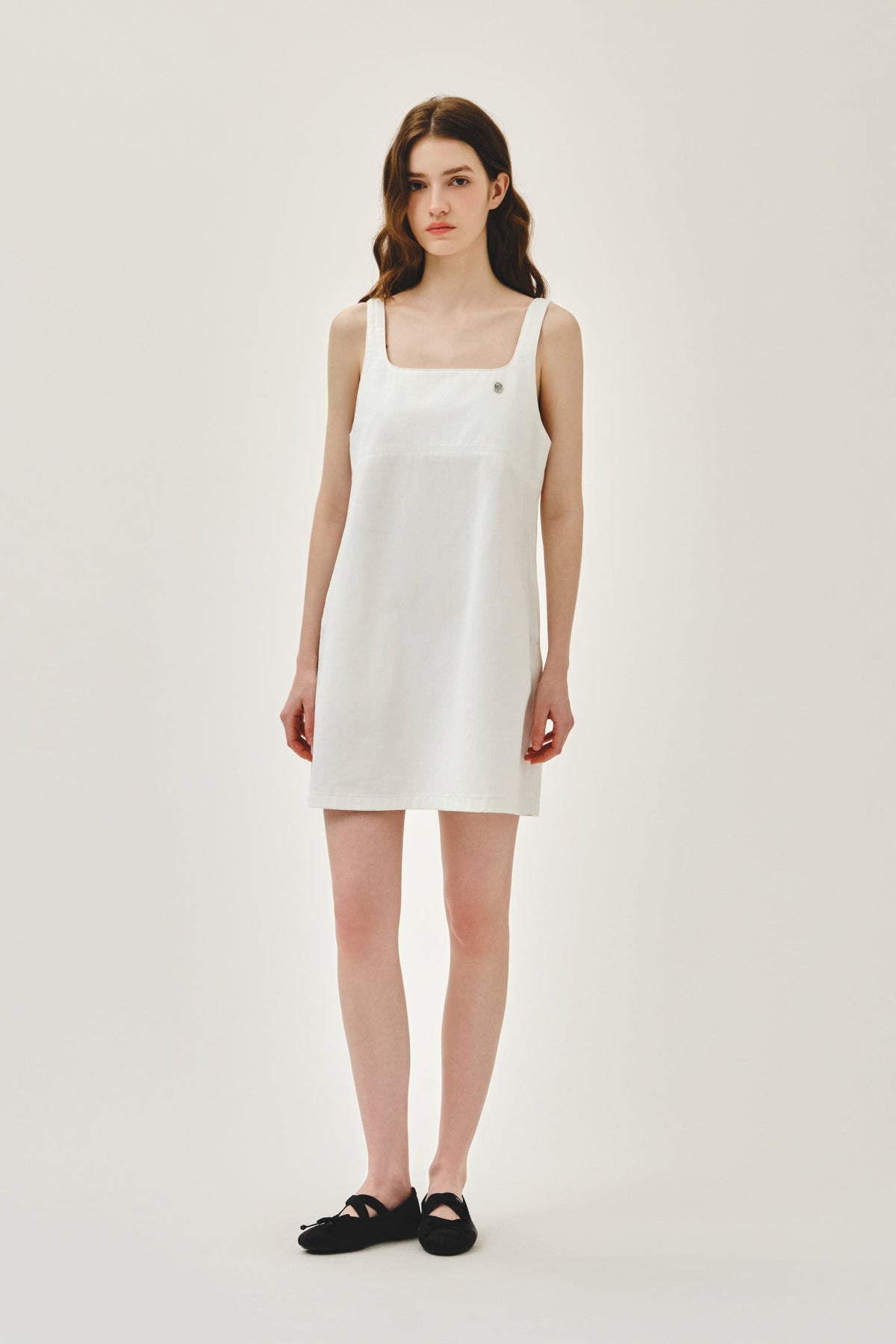 W Denim Sleeveless Dress Off White