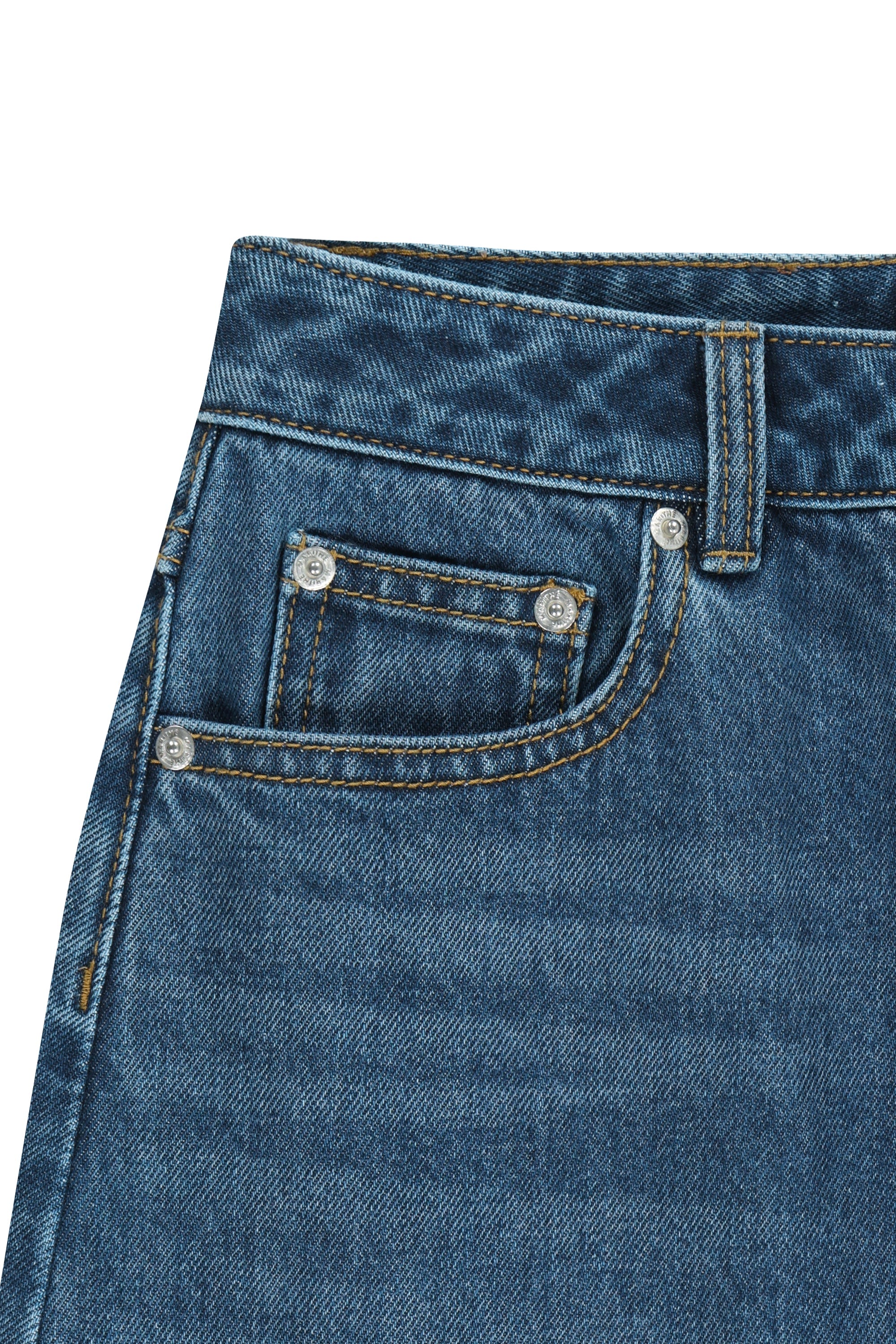 W Raw Edge Denim Mini Skirt Blue