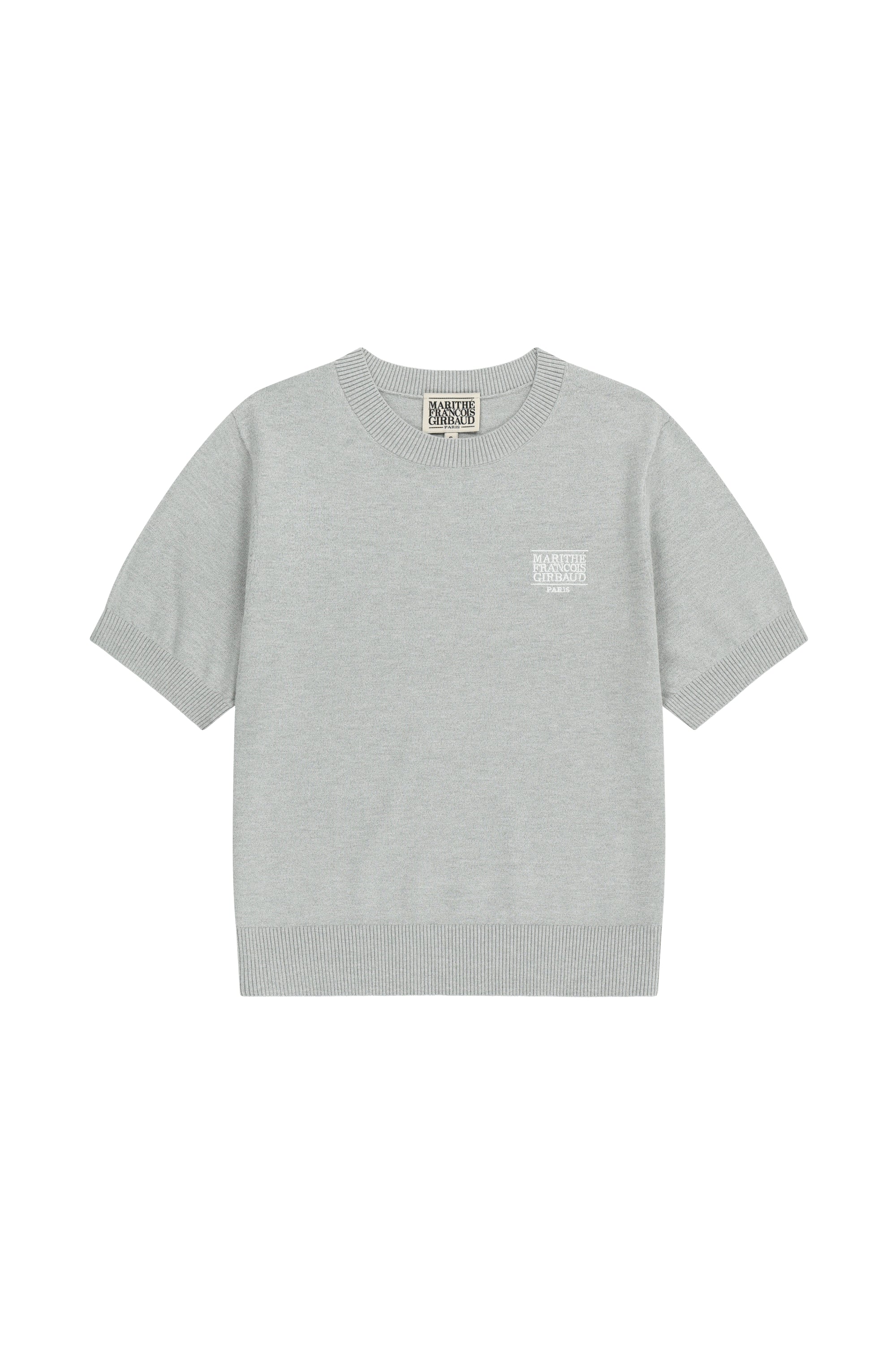 W Small Classic Logo Half Knit Pullover Heather Gray