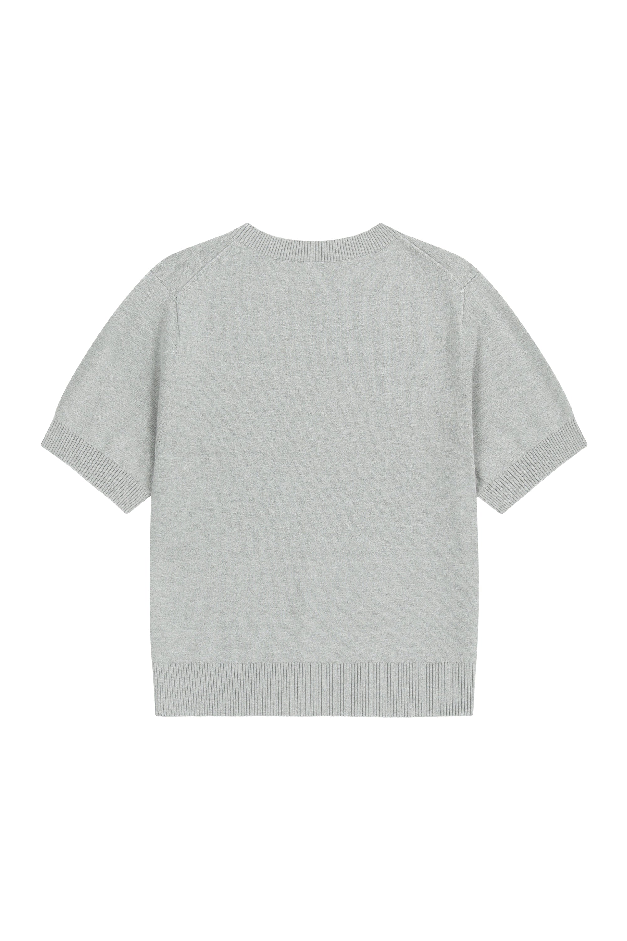 W Small Classic Logo Half Knit Pullover Heather Gray