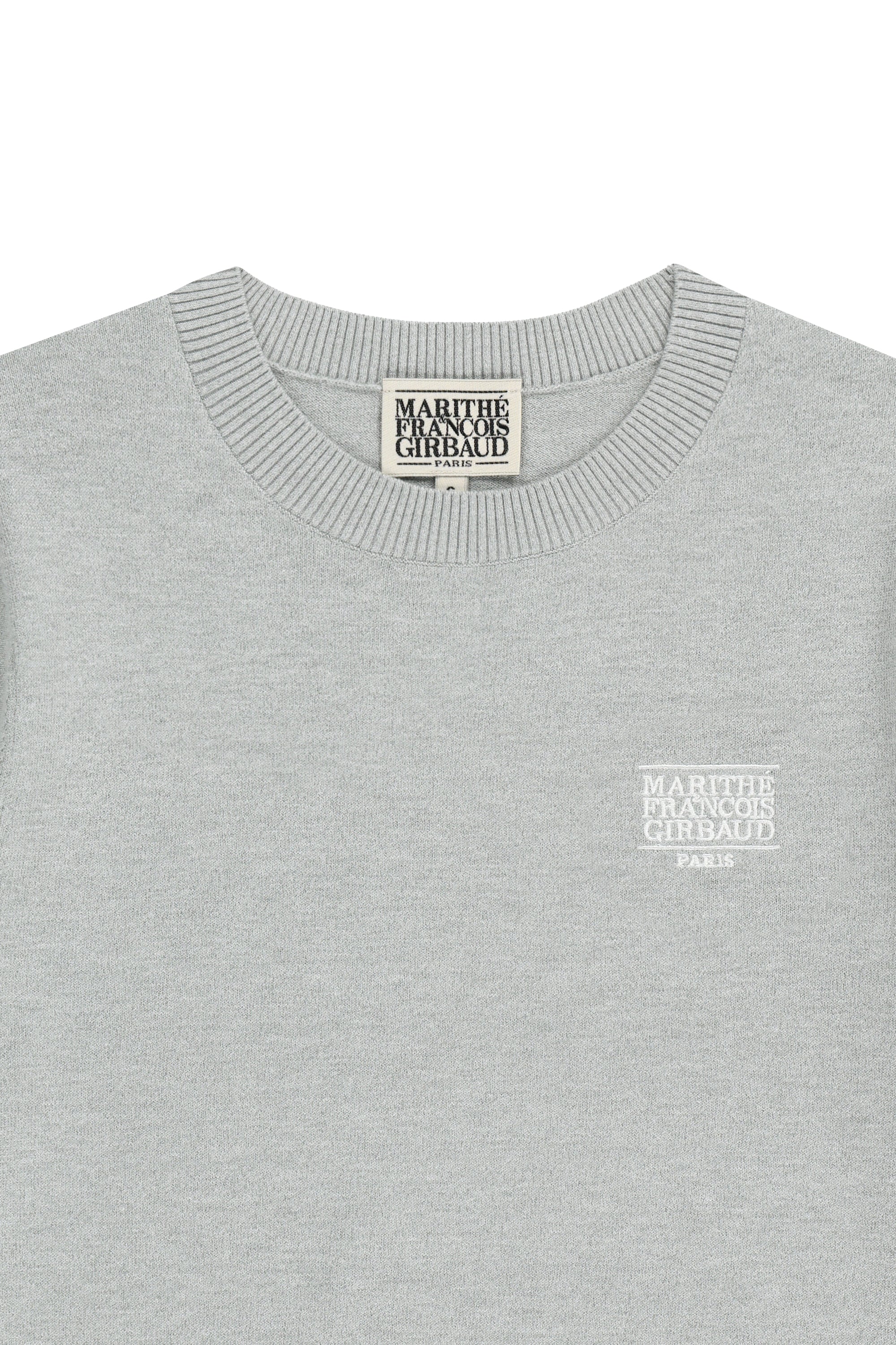 W Small Classic Logo Half Knit Pullover Heather Gray