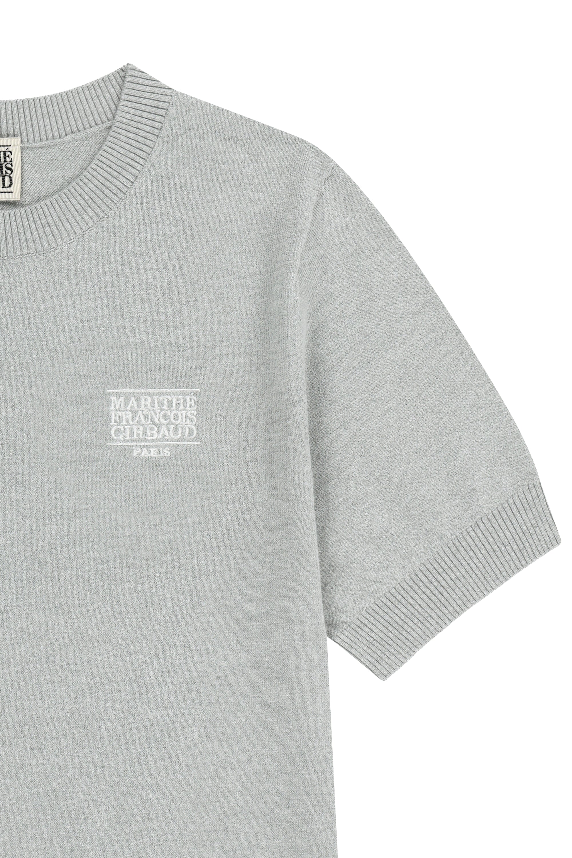 W Small Classic Logo Half Knit Pullover Heather Gray